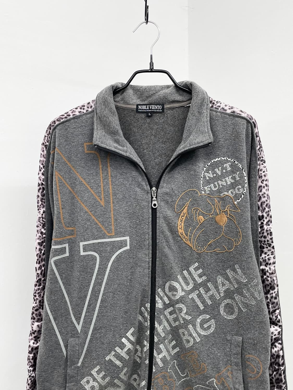 y2k 갸루 불독 레오파드 루즈 집업 상품이미지7