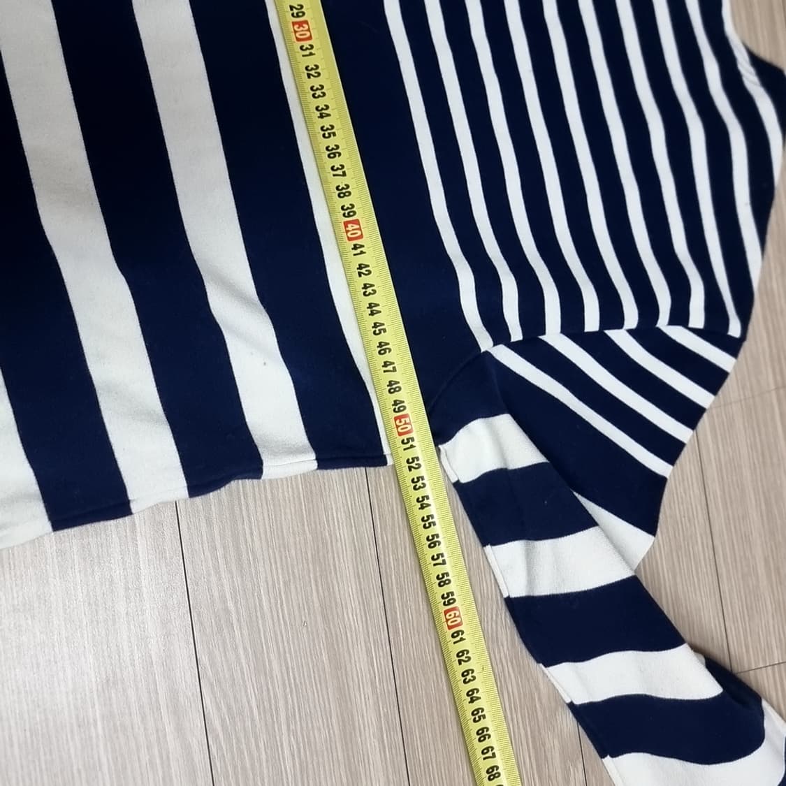 플랙 줄무늬 긴팔 티셔츠 네이비 화이트(100-105) 상품이미지6