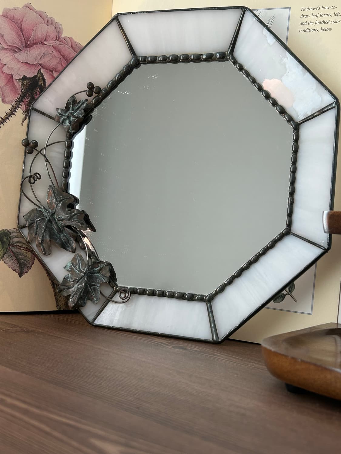 미국 빈티지 스테인드글라스 거울 장식 상품이미지8