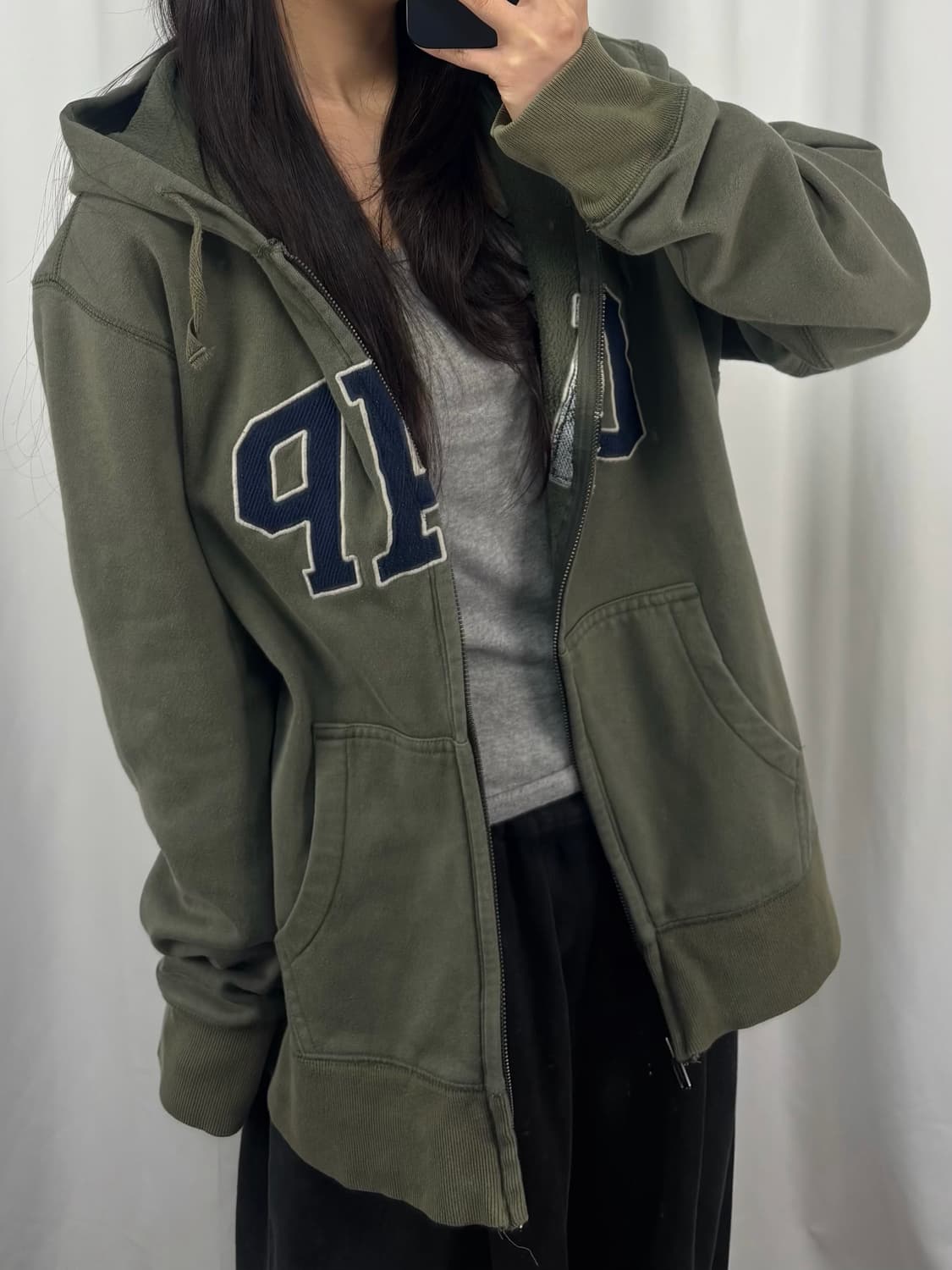 갭 카키 후드집업 상품이미지3