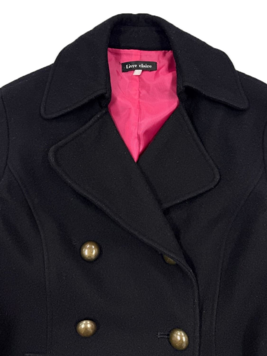 빈티지 Livre claire 블랙 더블 하프 코트 상품이미지4