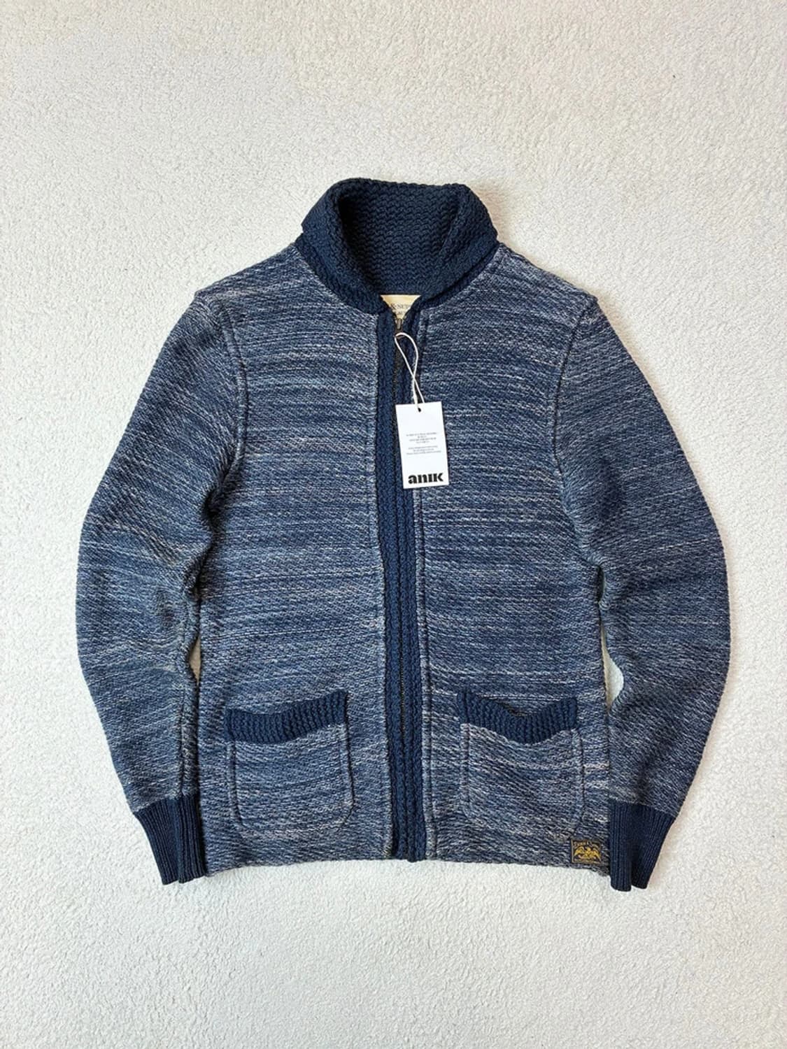 데님앤서플라이 00's 숄카라 니트 집업 PN6120 상품이미지1