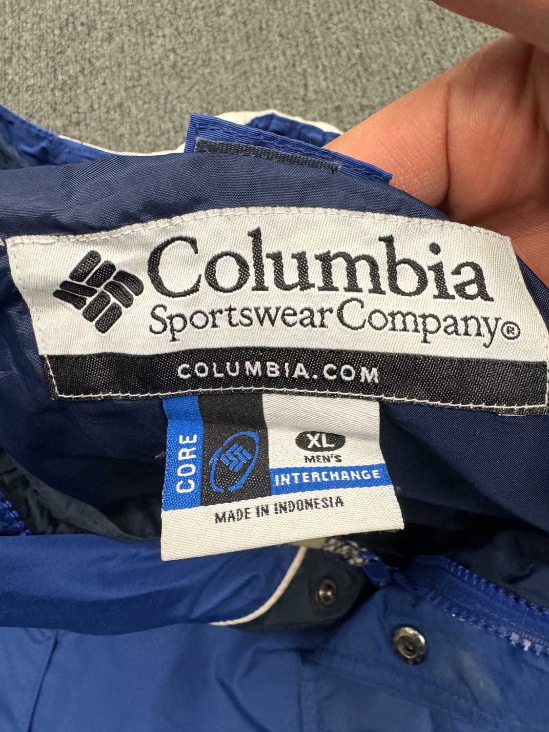 XL)콜럼비아 빈티지 올드스쿨 블루/블랙 배색 바람막이 트랙자켓 상품이미지5