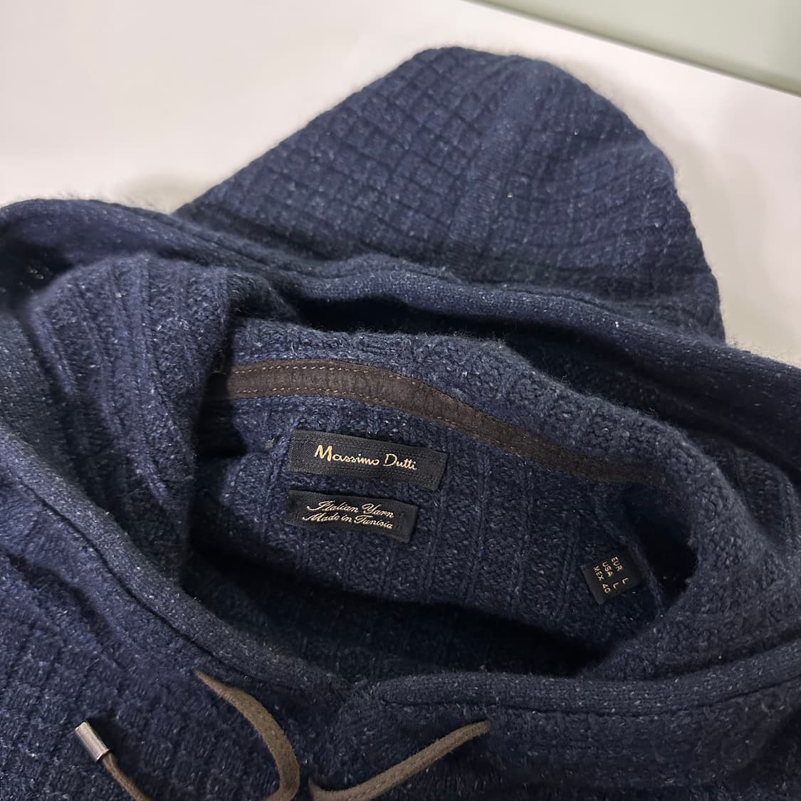 L 마시모두띠 다크네이비 실크혼방 니트후드티 상품이미지2