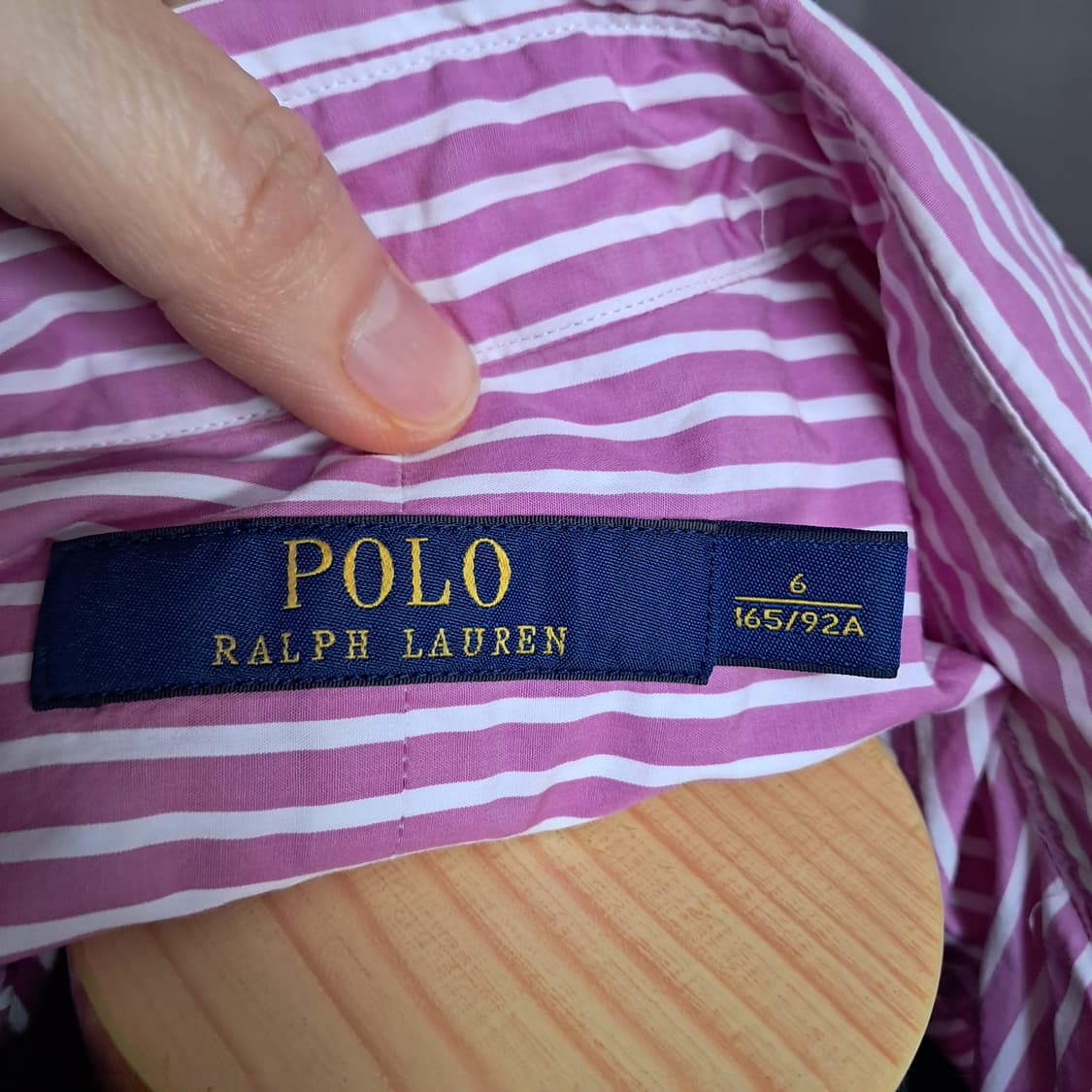 폴로 랄프로렌 핑크 스트라이프 셔츠 원피스 6사이즈 상품이미지6