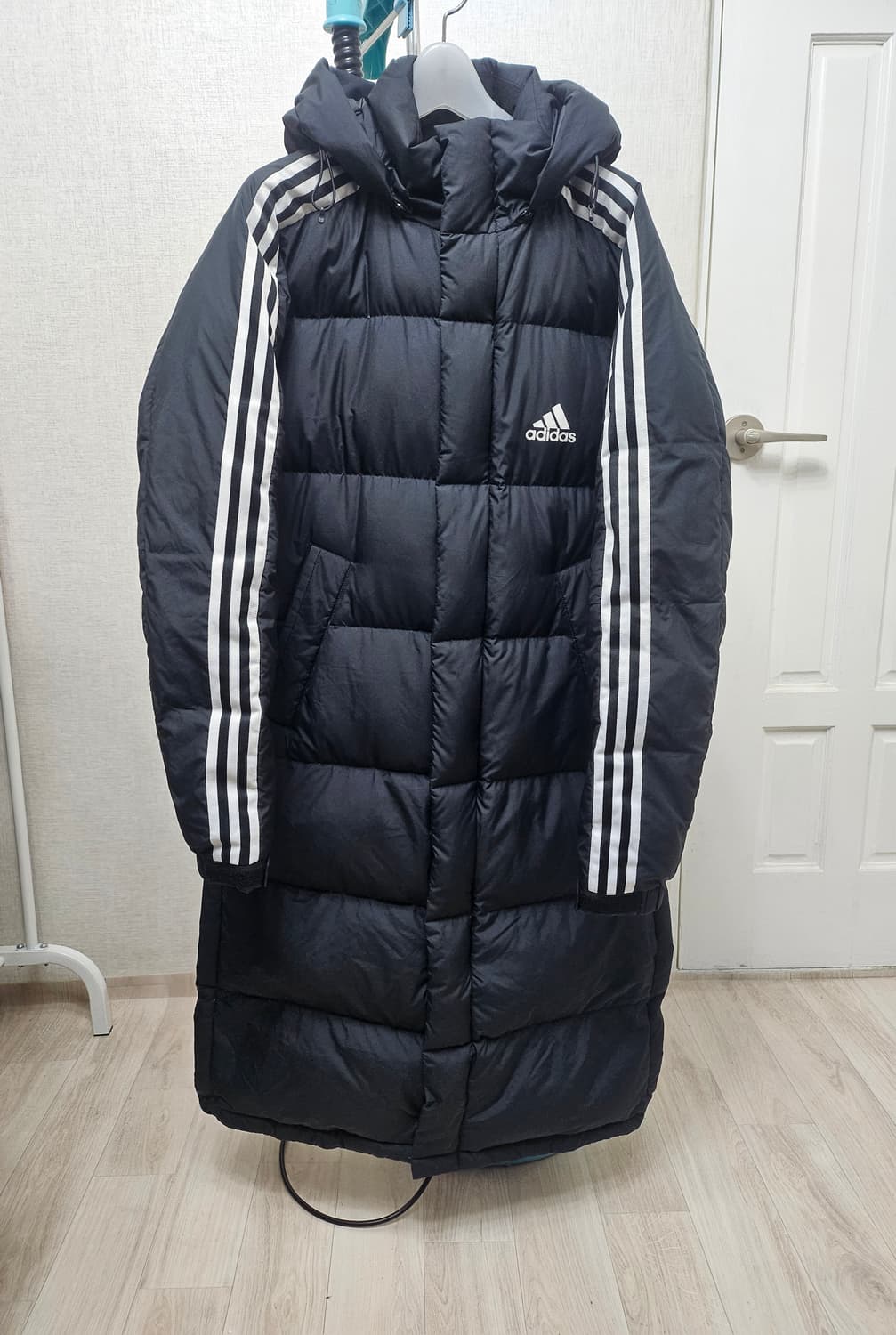 (105)XL ☆초대장급☆ 아디다스 3st [검흰] 덕다운롱패딩 상품이미지1