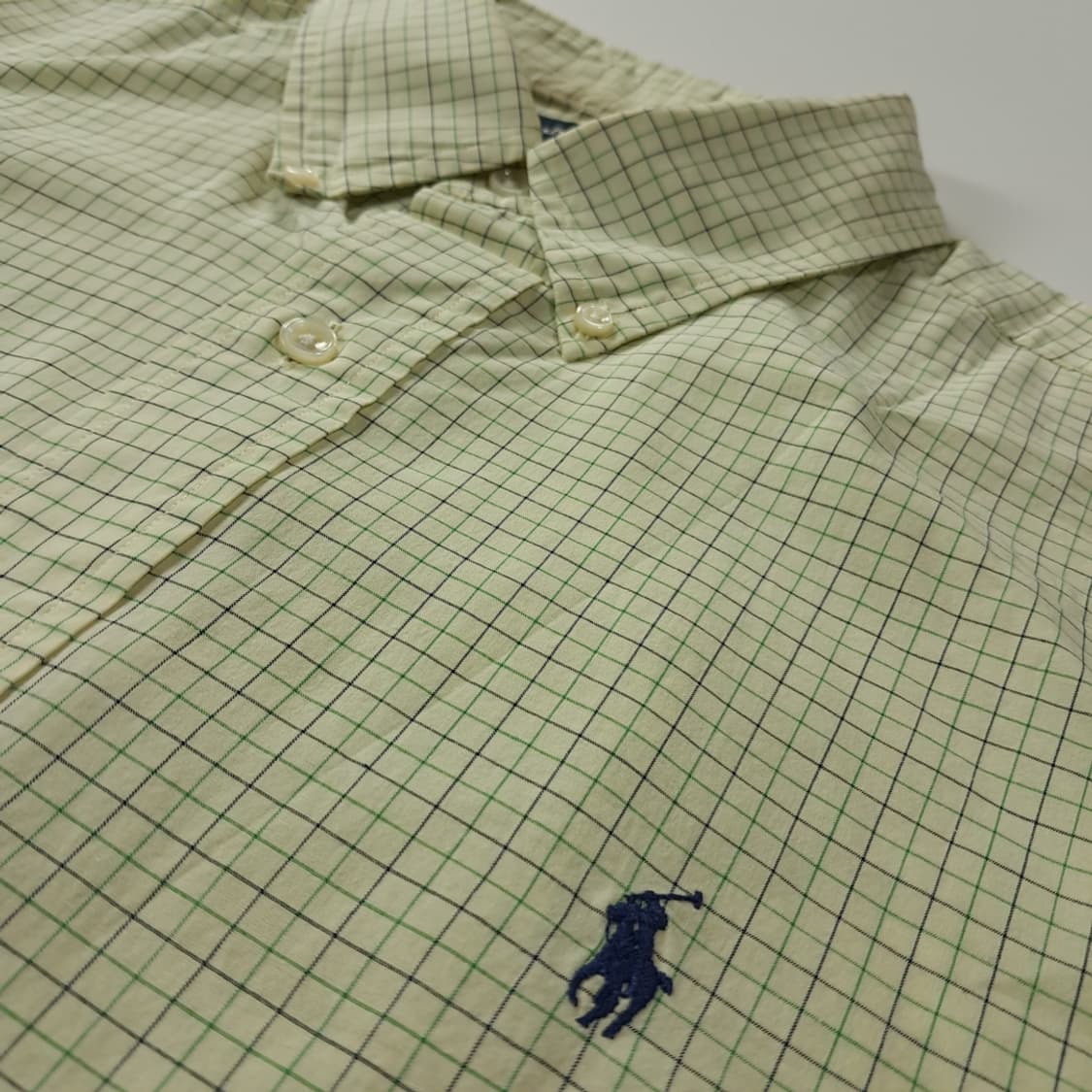 CK183 M 폴로 90s 라이트옐로우 마이크로체크 반팔 셔츠 남방 상품이미지4