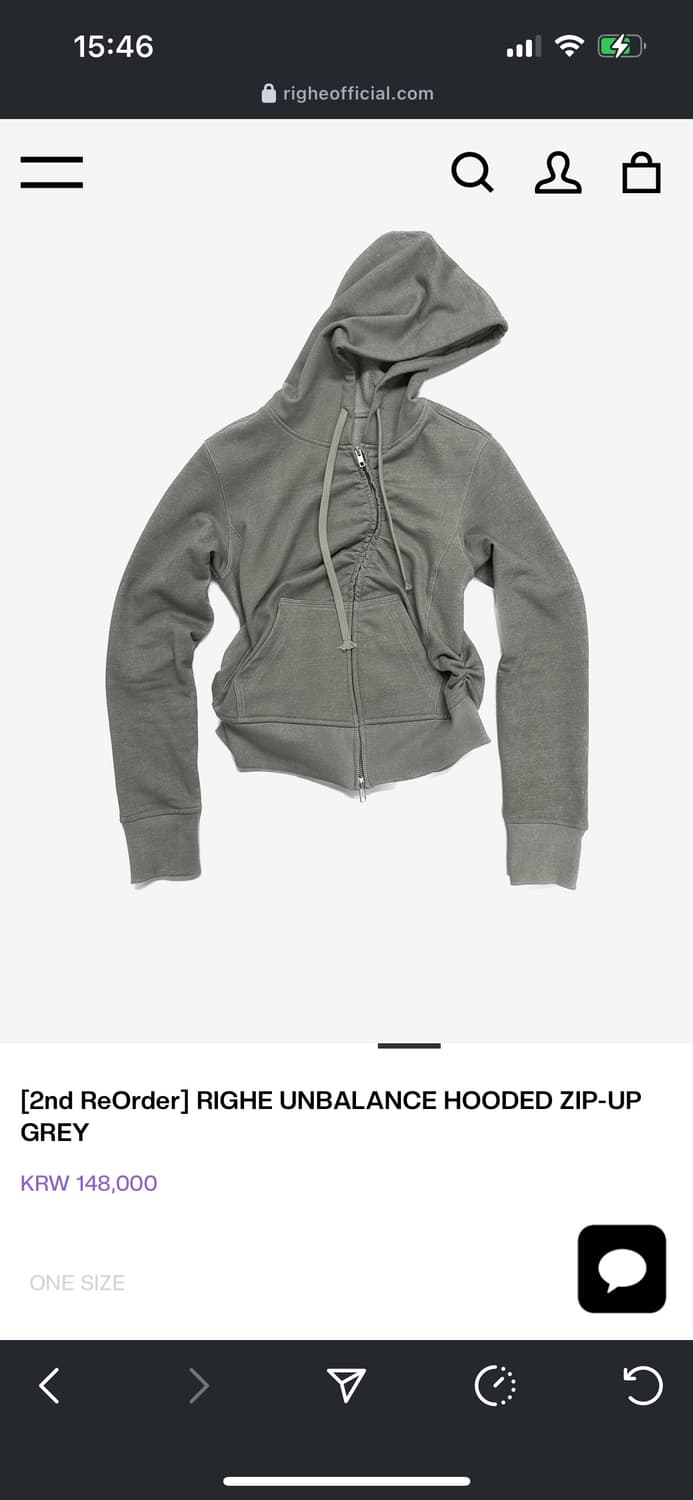 리게 unbalance hooded zip-up(grey) 상품이미지1