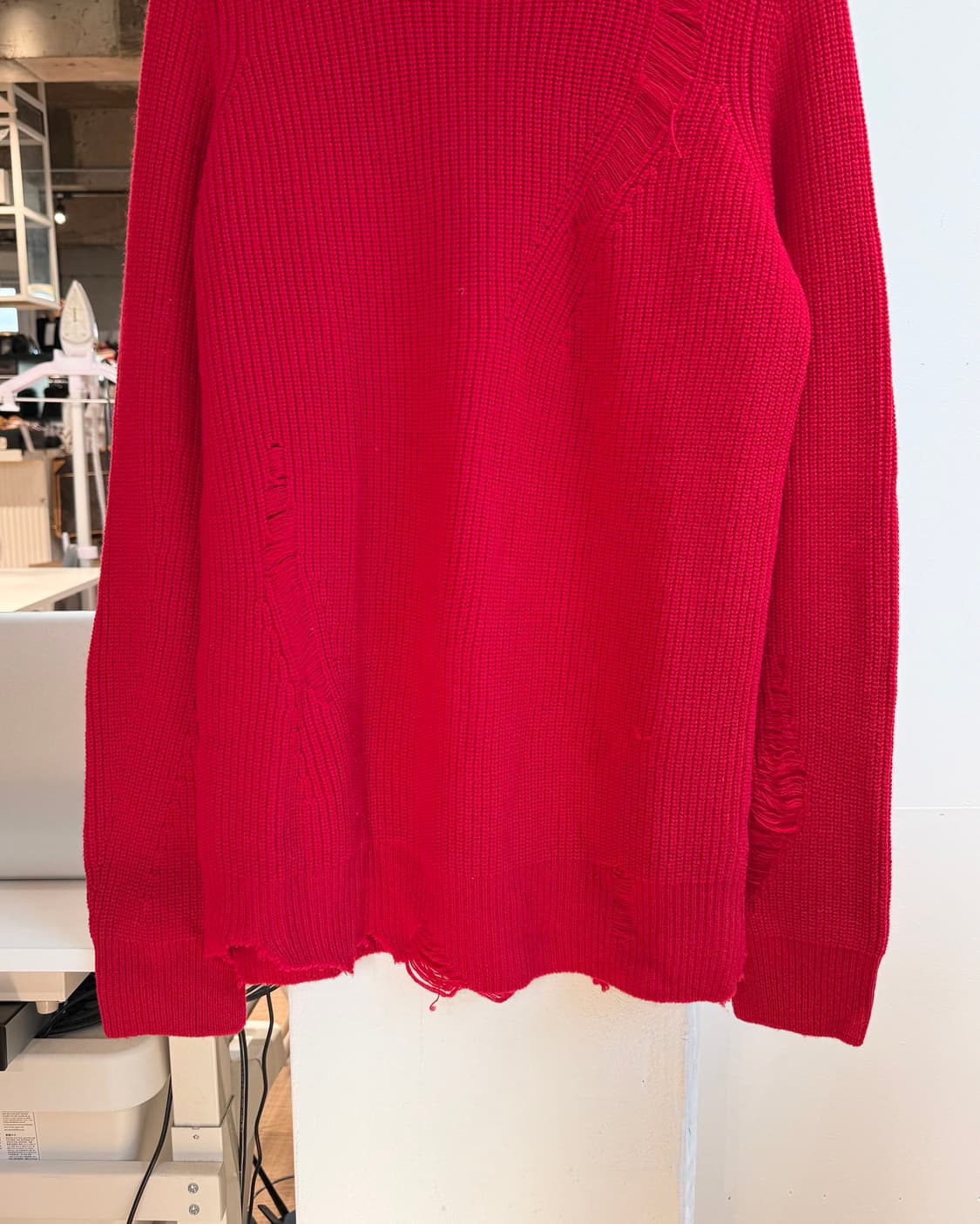 헬무트랭 레드 디스트레스드 캐시미어혼방 니트  상품이미지6