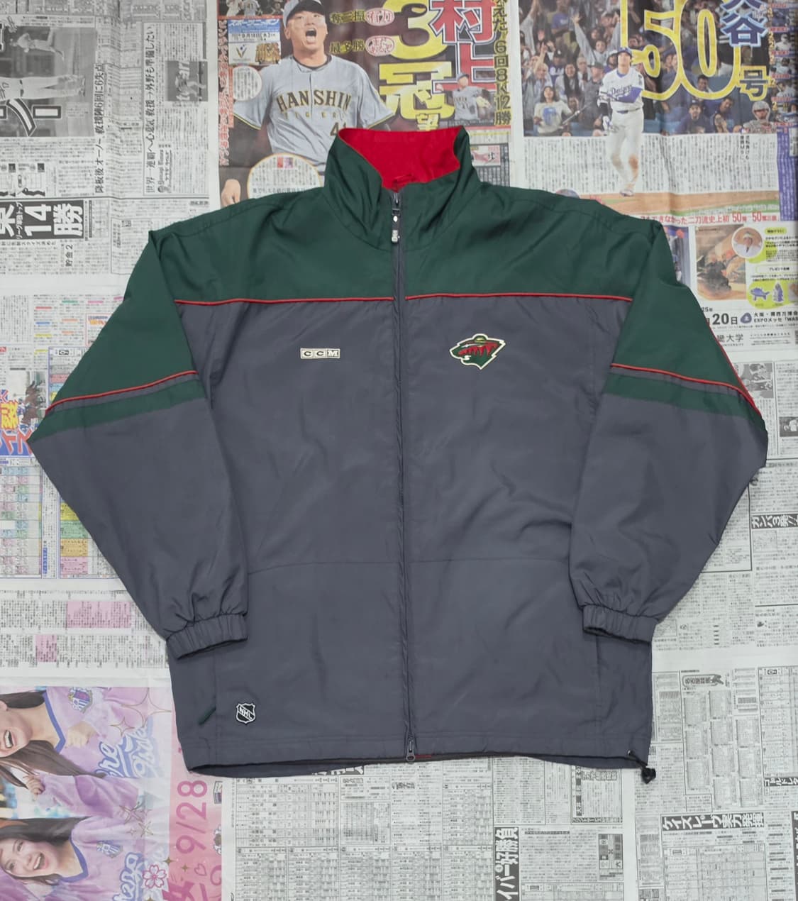 90's CCM 미네소타 와일드 윈드브레이커 L 상품이미지1