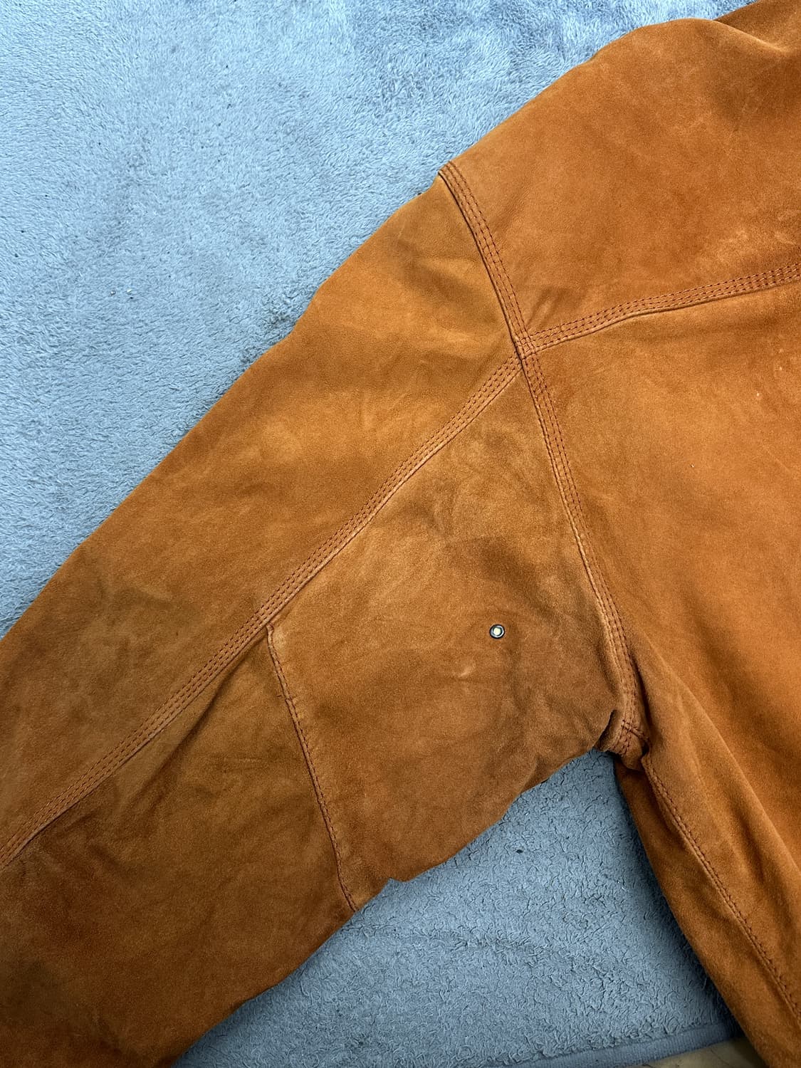 80s HUGO BOSS 스웨이드 봄버 자켓 XL 상품이미지8