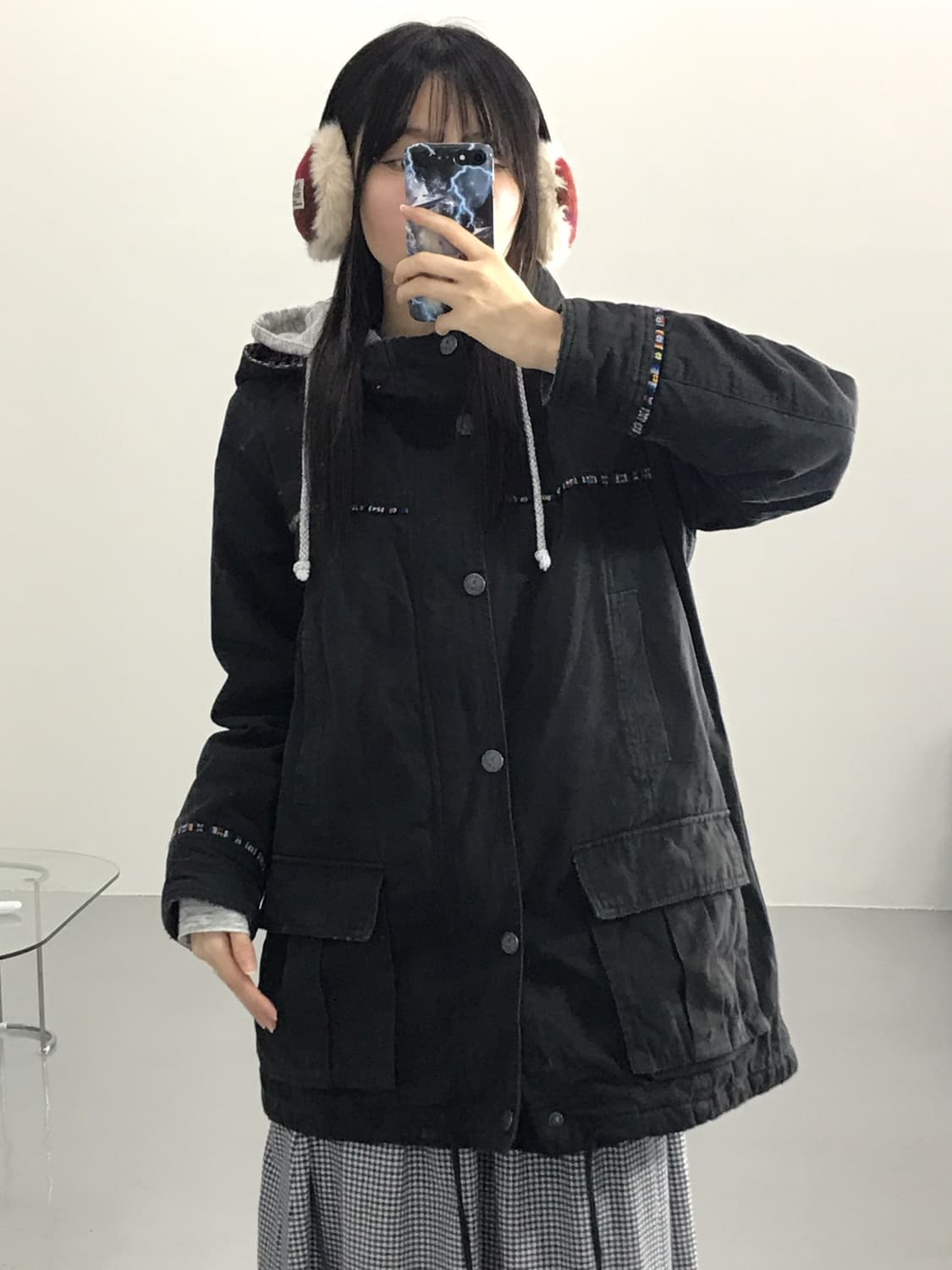 Titicaca Cotton Black Mini Coat 상품이미지1