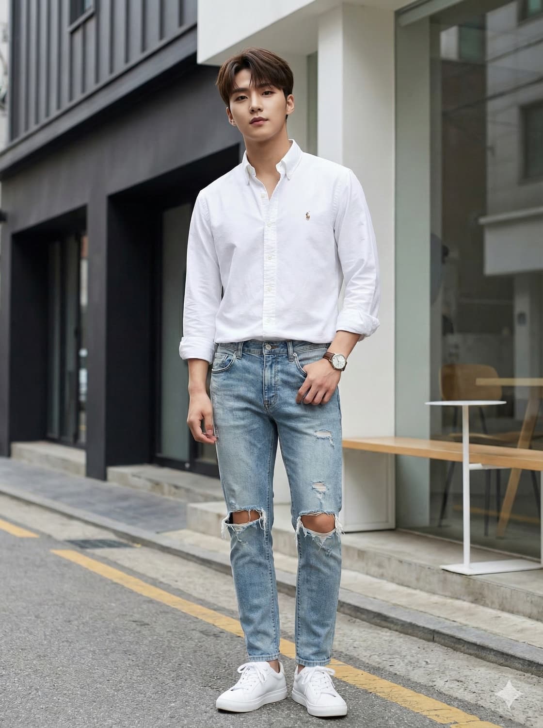 폴로 랄프로렌 화이트 옥스포드 셔츠_M 상품이미지1