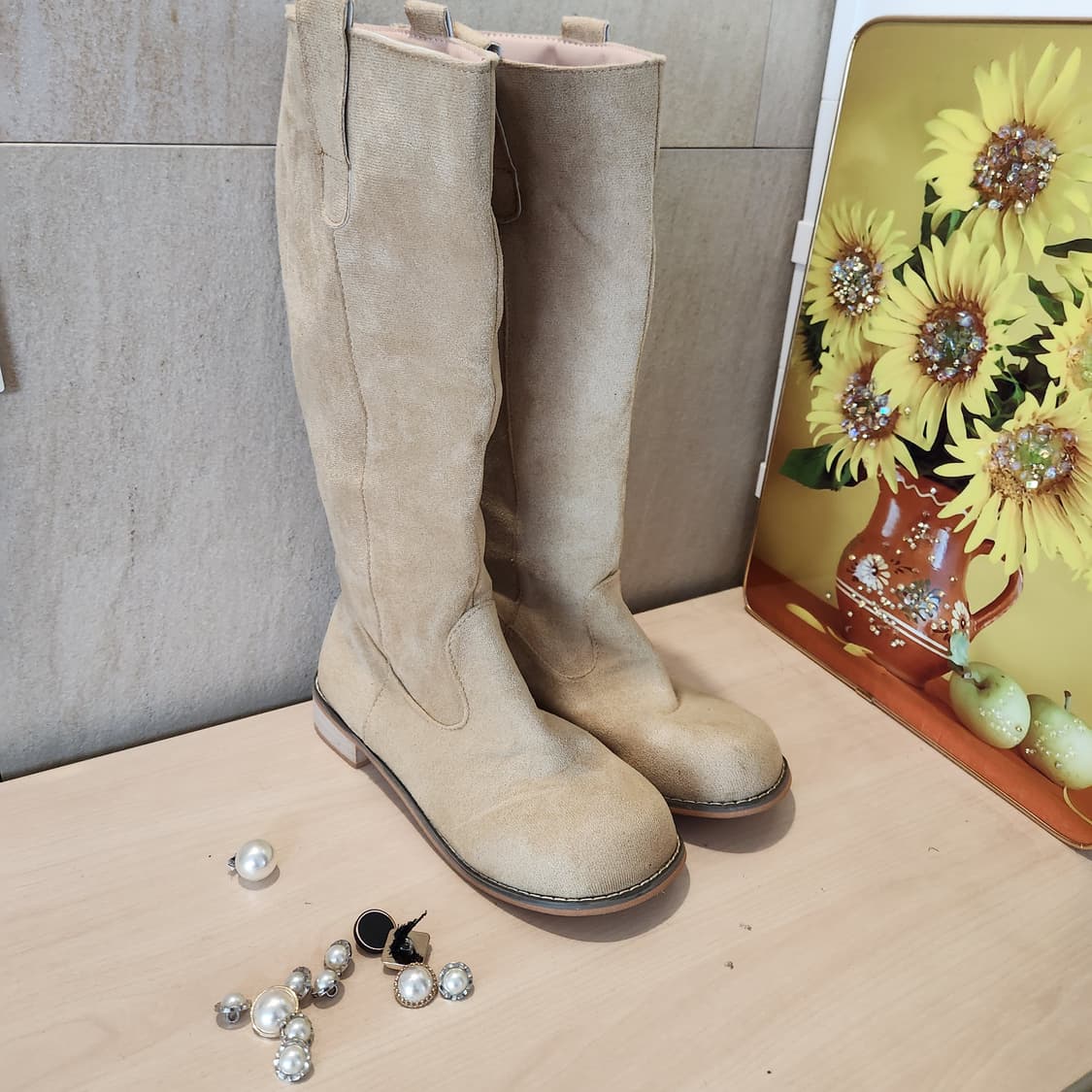 스웨이드 베이지 롱부츠 38 / 웨스턴 감성 / 240~245 상품이미지9