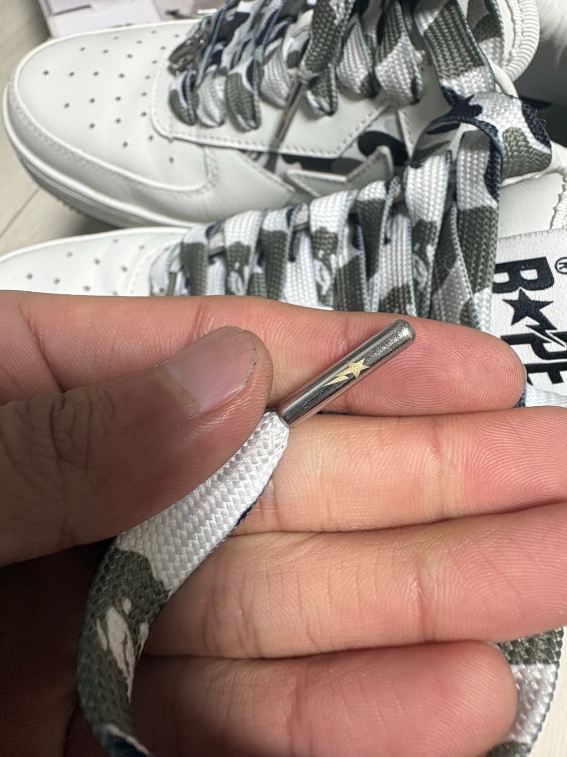 [교토 리미티드 에디션]베이프 스타 스니커즈 베이프신발 카모 화이트그레이 상품이미지7