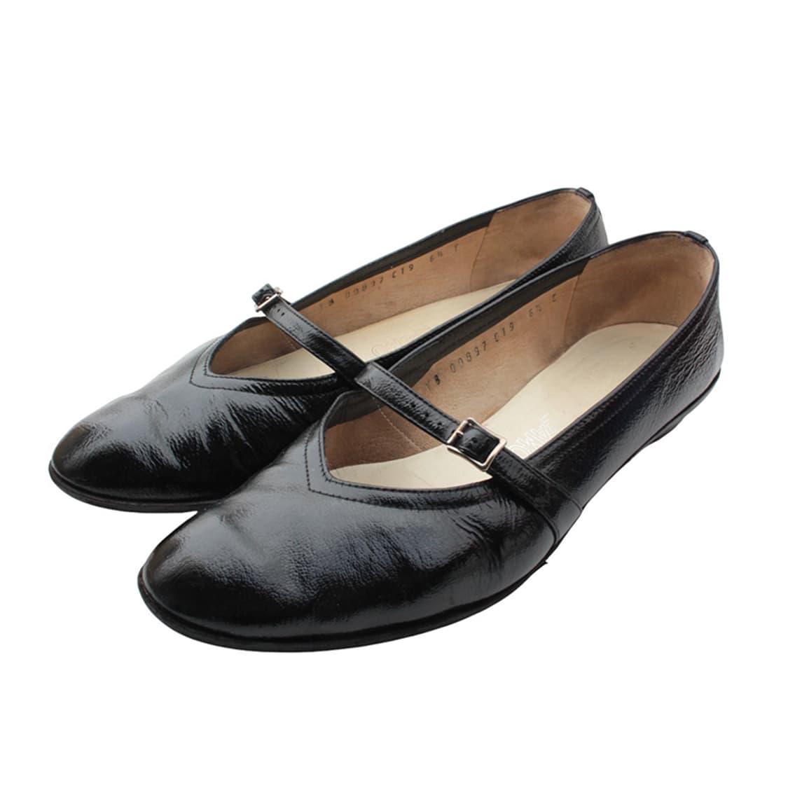 페라가모 블랙 페이던트 스트랩 플랫슈즈 36 1/2 C 상품이미지1