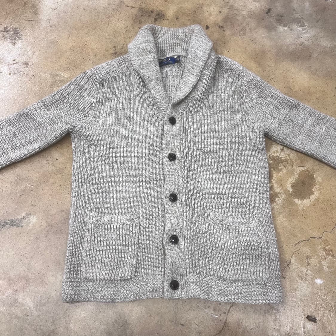 폴로 랄프로렌 베이지 카라 니트 가디건  상품이미지3