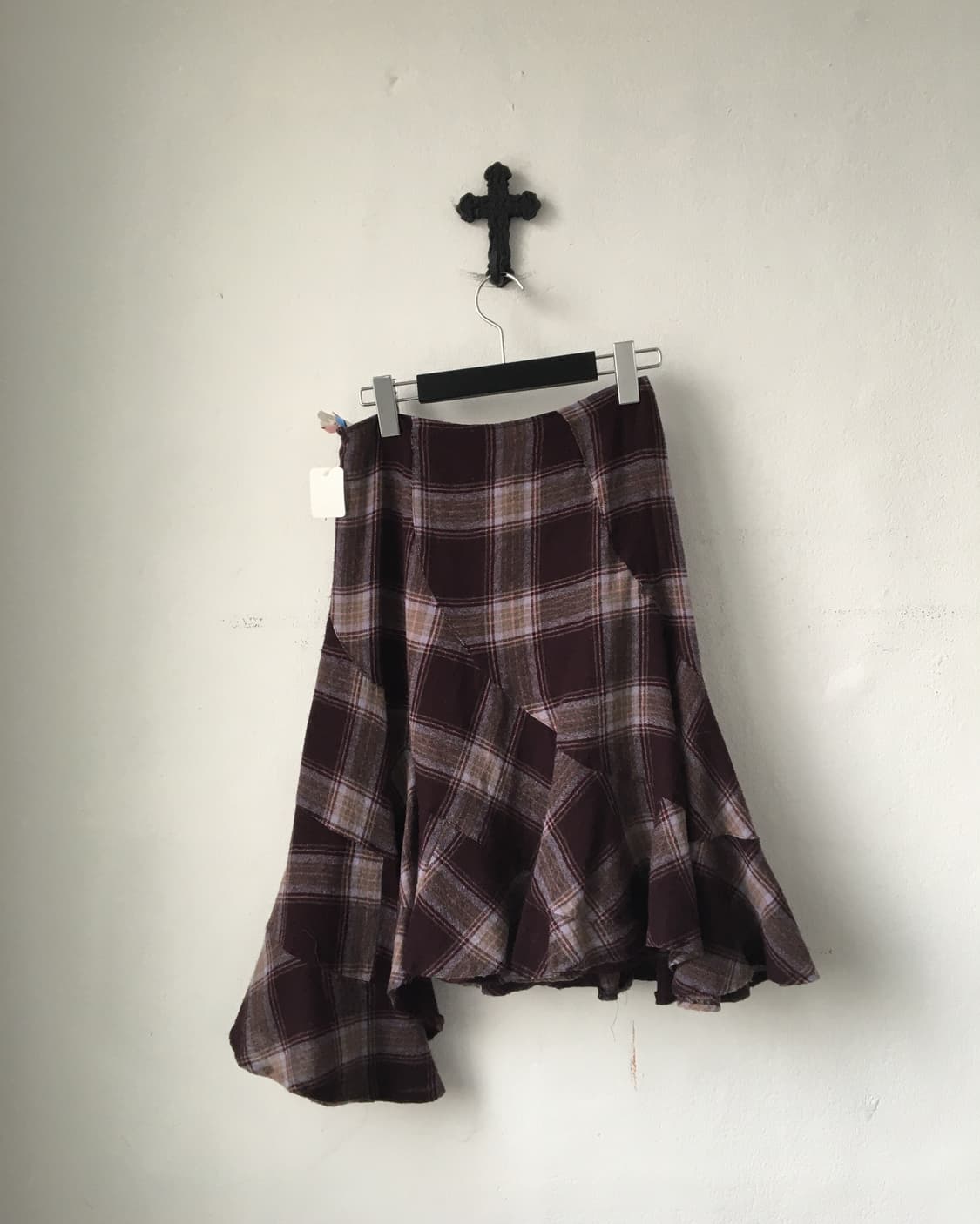 unbalanced check pattern skirt 상품이미지2
