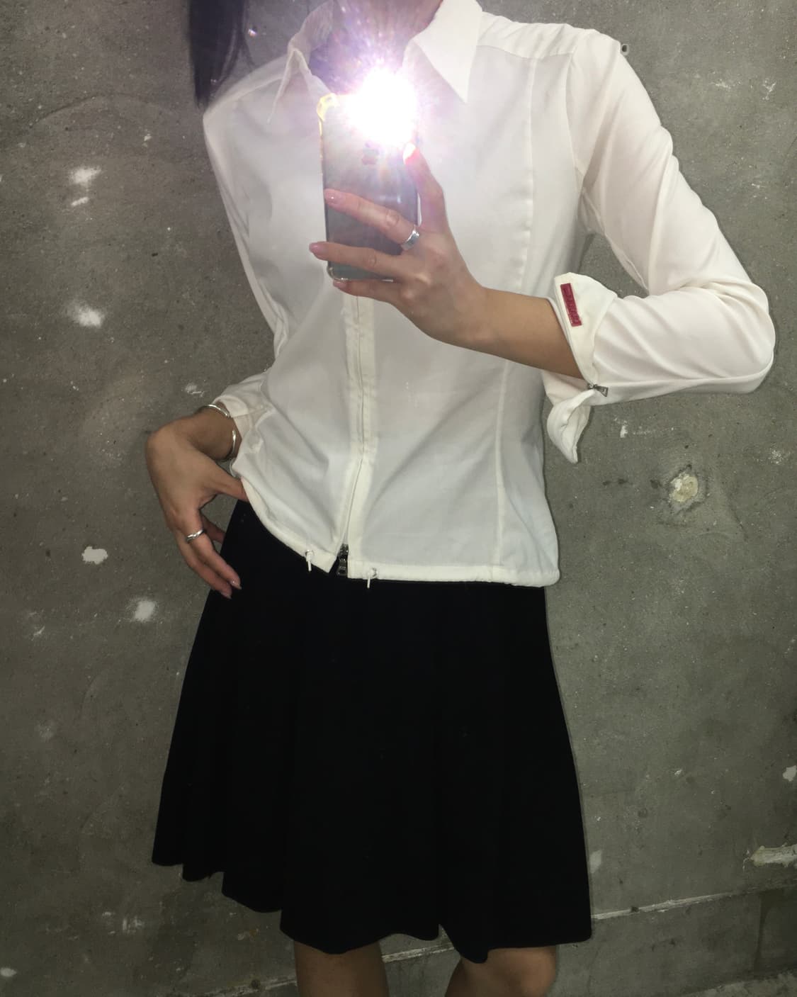 Prada 프라다 아이보리 카라 집업 셔츠 상품이미지2