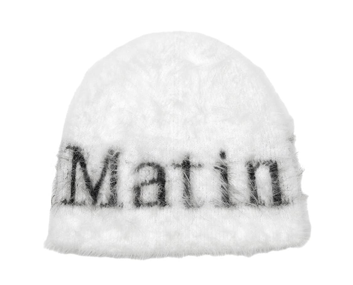 마뗑킴 마틴 헤어리 니트 비니 화이트 털 비니 상품이미지1