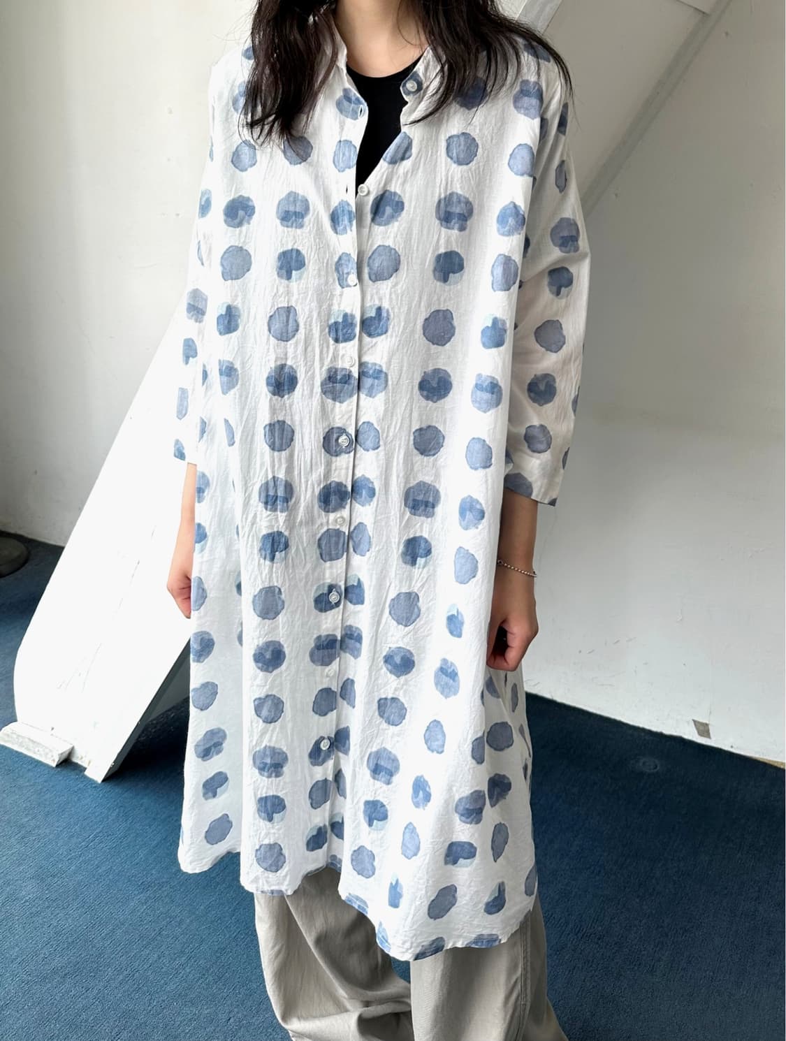  Sheer cotton design pattern onepiece 상품이미지2