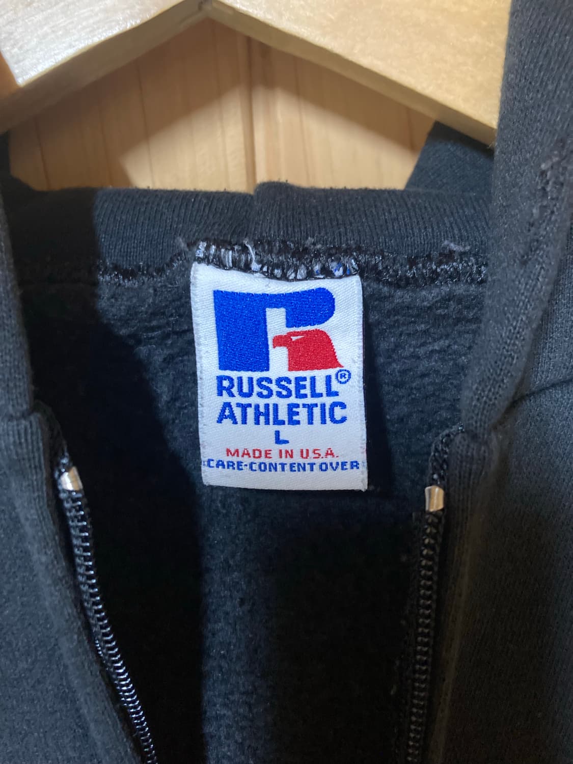 러셀 후드집업 made in USA 블랙 상품이미지3