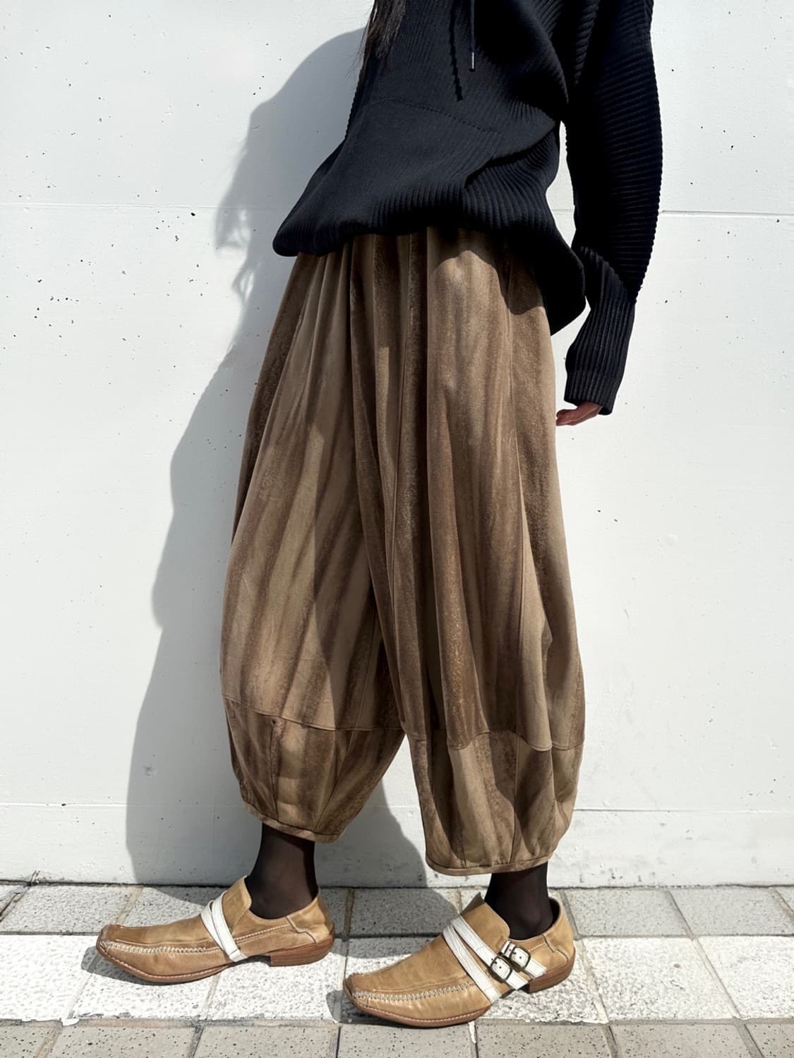 Earth flow banding pants / brown 상품이미지2