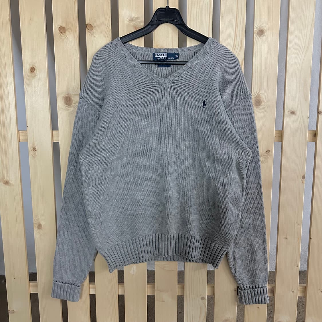 (M) 폴로 랄프로렌 브이넥 그레이 니트 상품이미지1