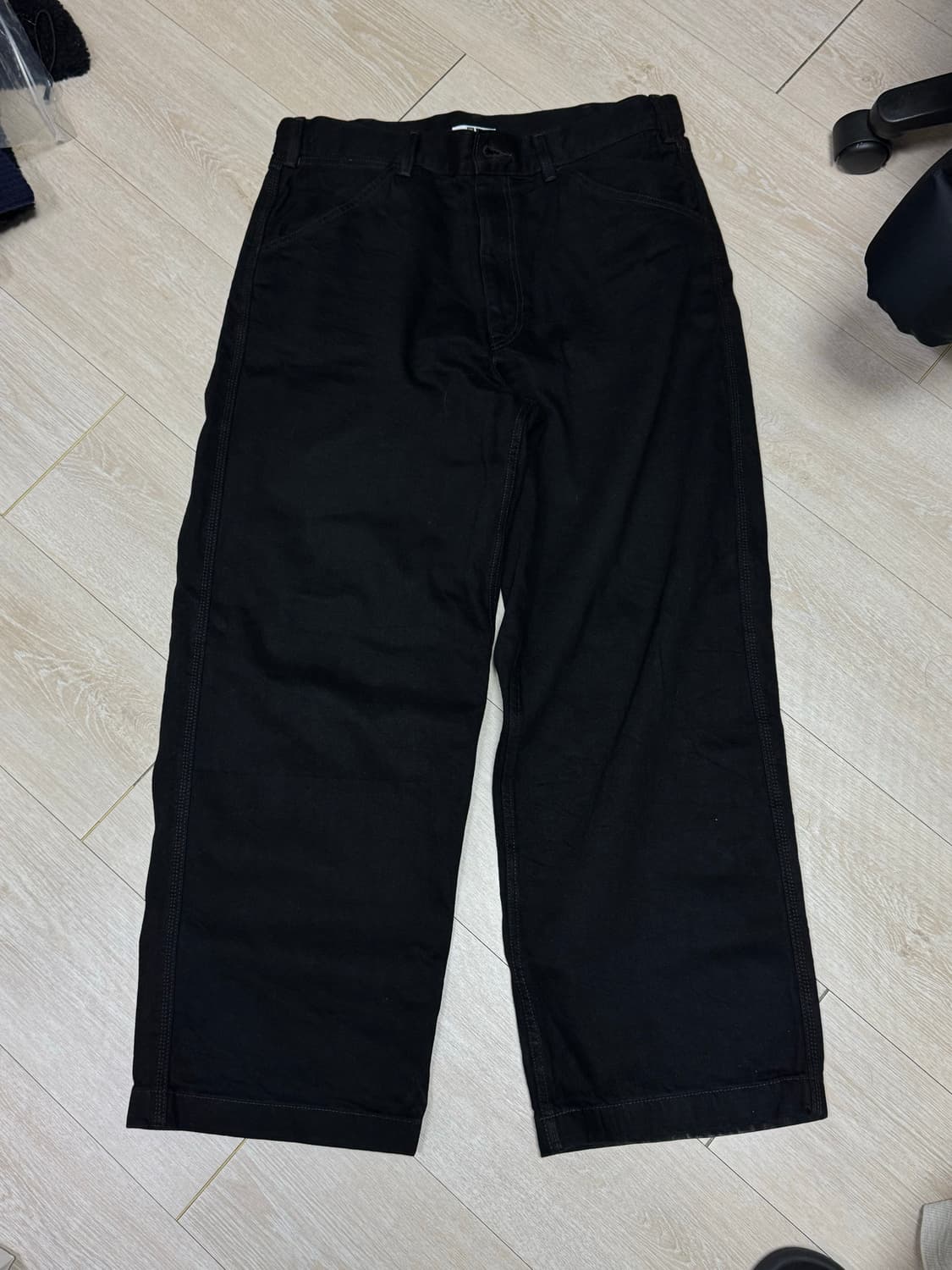 uniqlo U 유니클로 U 와이드 핏 컬러 진 블랙 34 상품이미지5