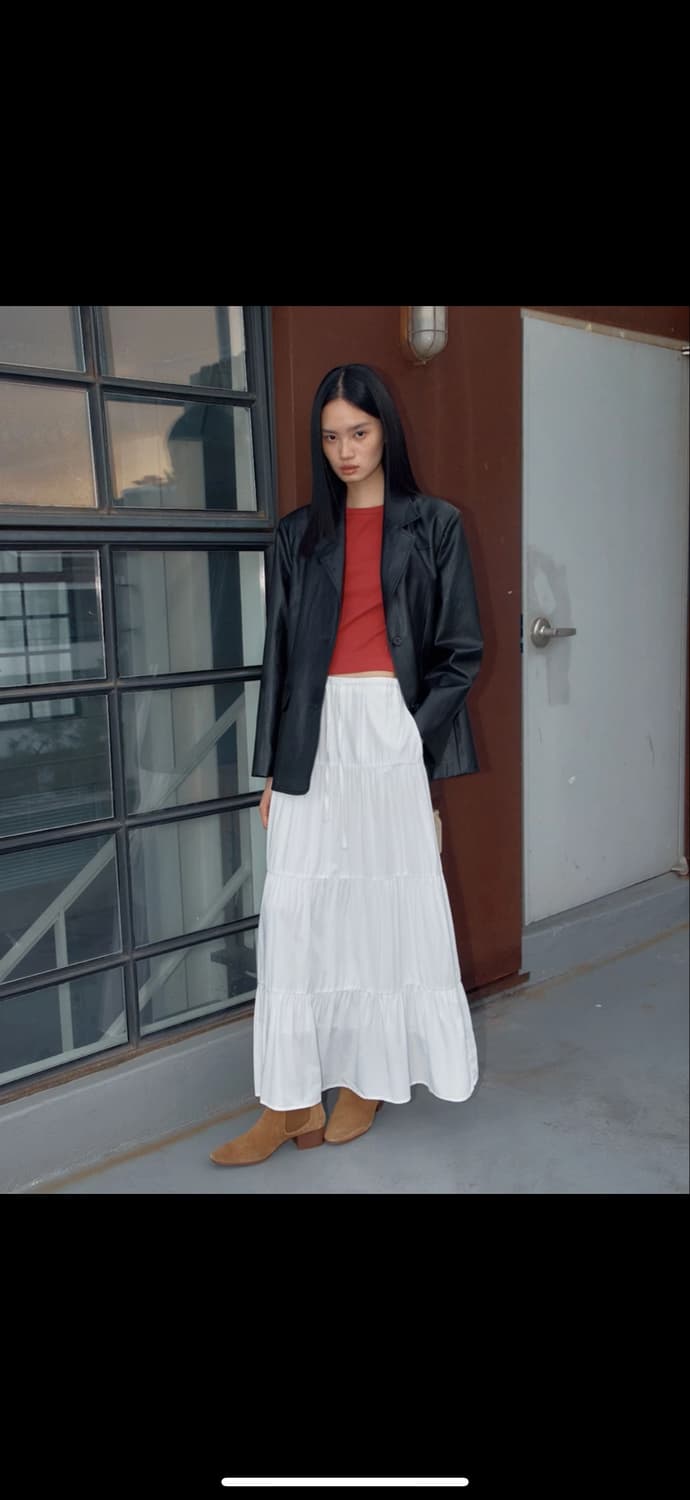 38컴온커먼 셔링 스커트 상품이미지1