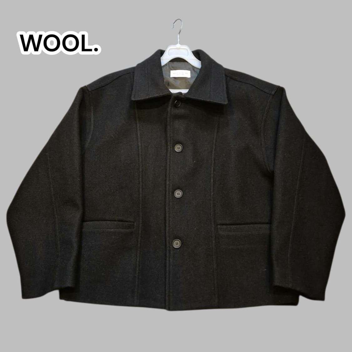 FREE(착샷잇음) 블랙 울 숏 카라자켓 상품이미지1