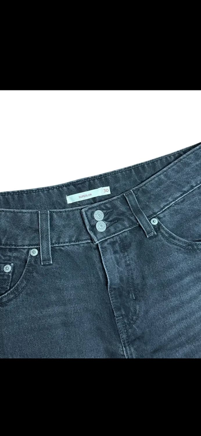 리바이스 공용 블랙 워싱 와이드 빈티지 데님 팬츠 W30 L30 상품이미지2