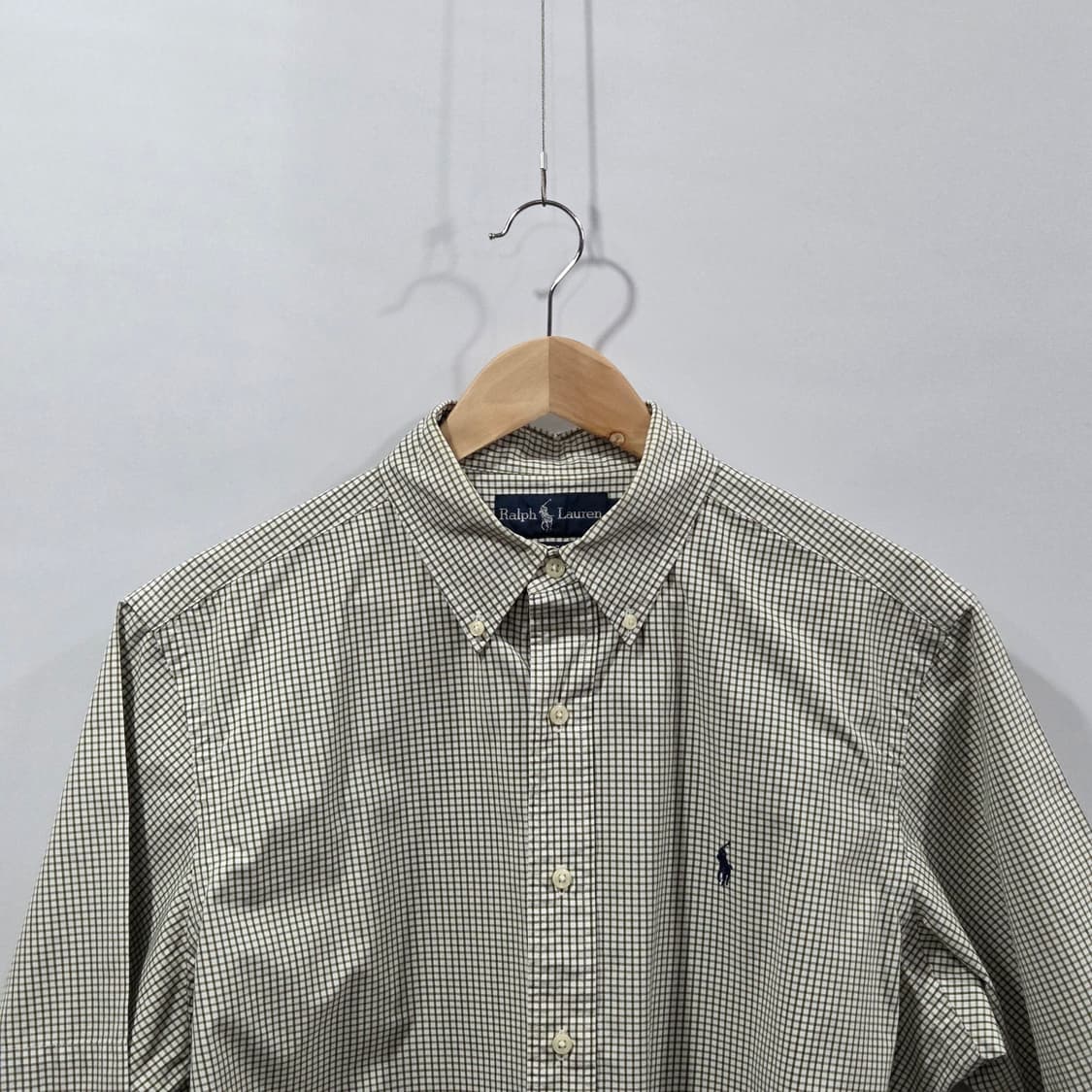 폴로랄프로렌 버튼다운 그린 체크 반팔셔츠 L 상품이미지2