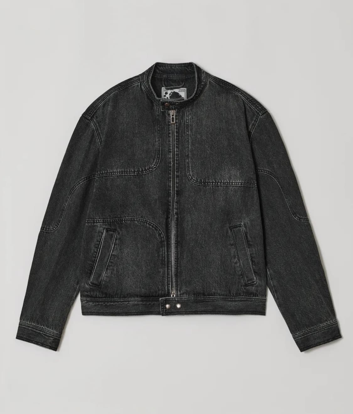OBLATE BIKER DENIM JACKET BLACK 상품이미지1