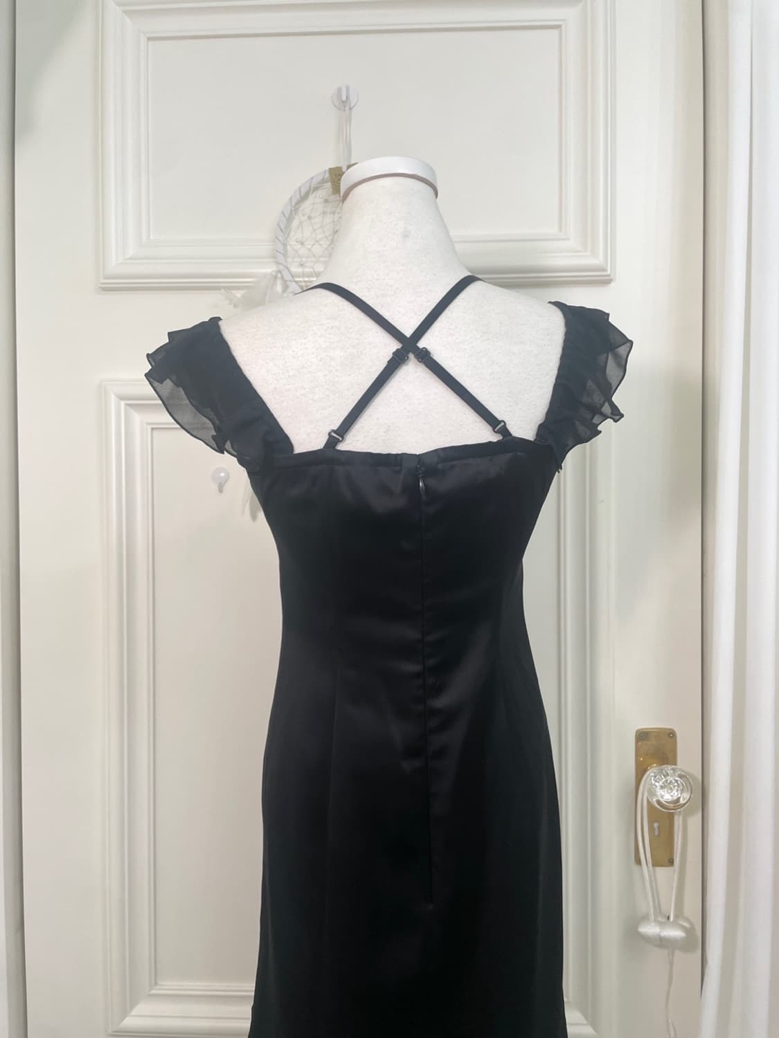 black satin ruffle shirring fairy opc 상품이미지4