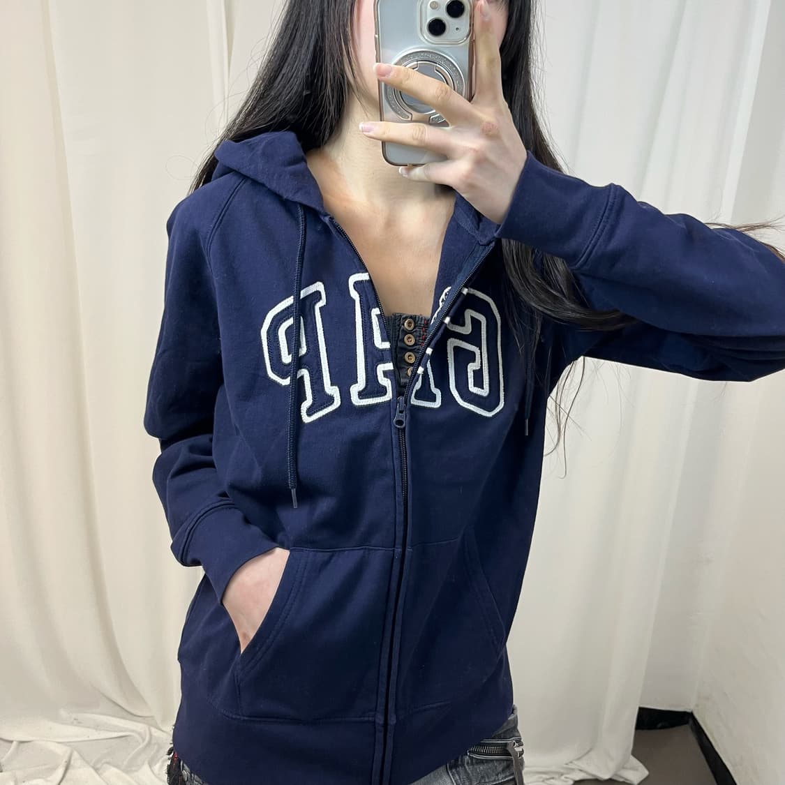 Gap navy zip-up hoodie 상품이미지3