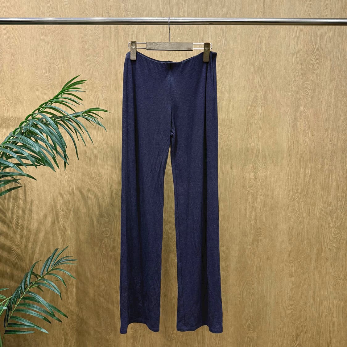 마렐라 레이온 니트 팬츠 밴딩 디테일 슬림핏 차콜 그레이 상품이미지1