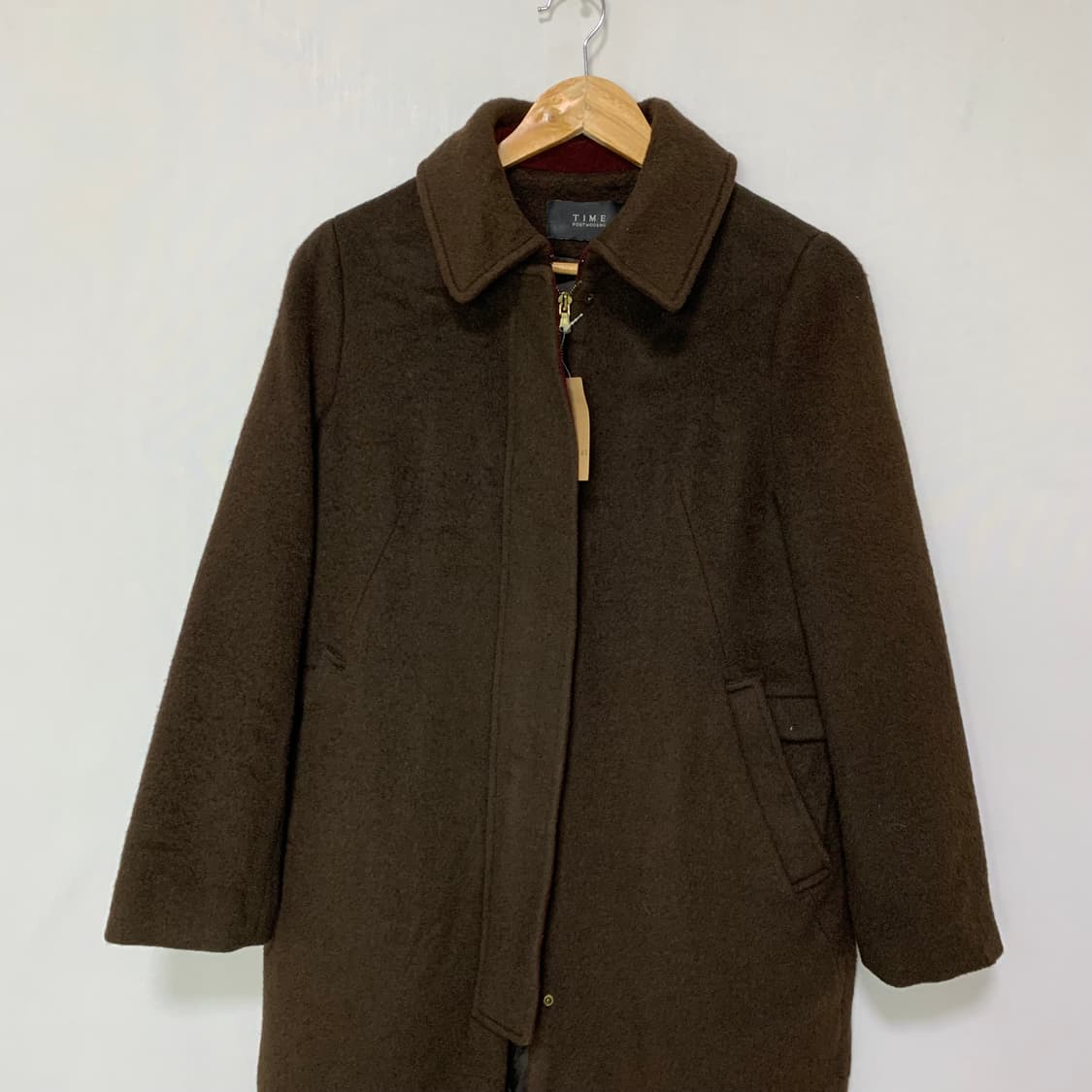 TIME 타임 한섬 빈티지 모직 코트 다크 브라운 상품이미지2