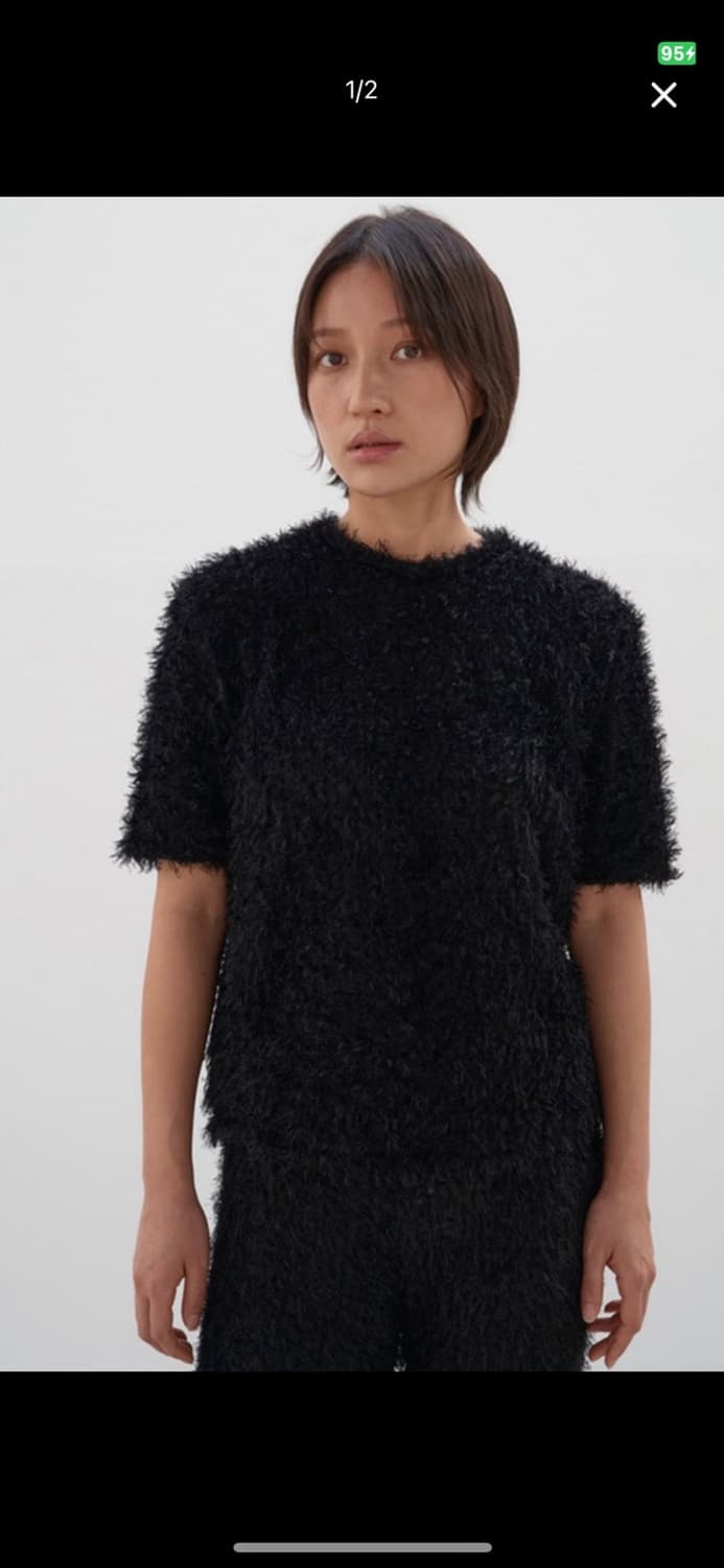 Teak 티크 부클 니트 탑 블랙 새상품 상품이미지1