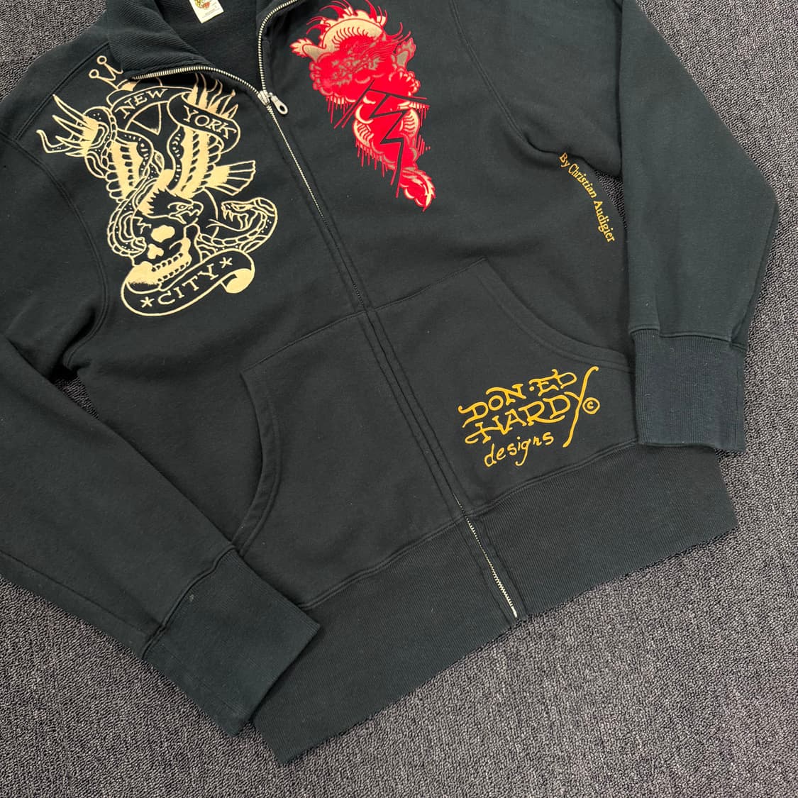 에드하디 타투 스컬 져지 자켓 상품이미지3