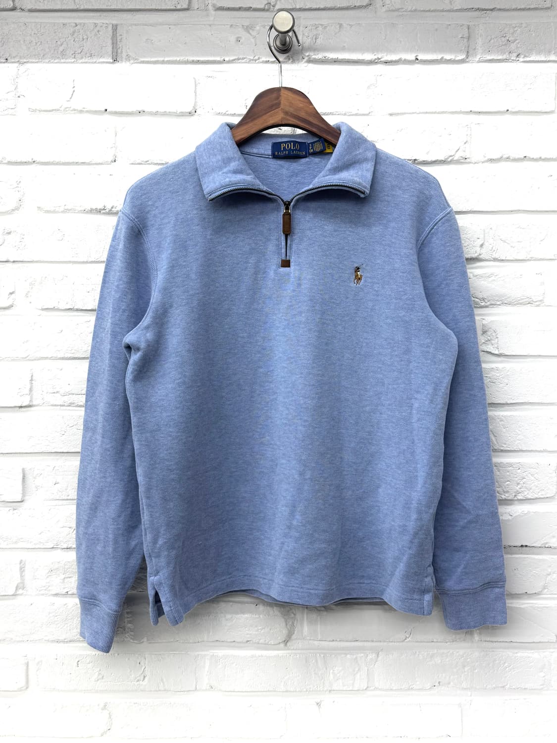 폴로 블루 반집업 니트 상품이미지3