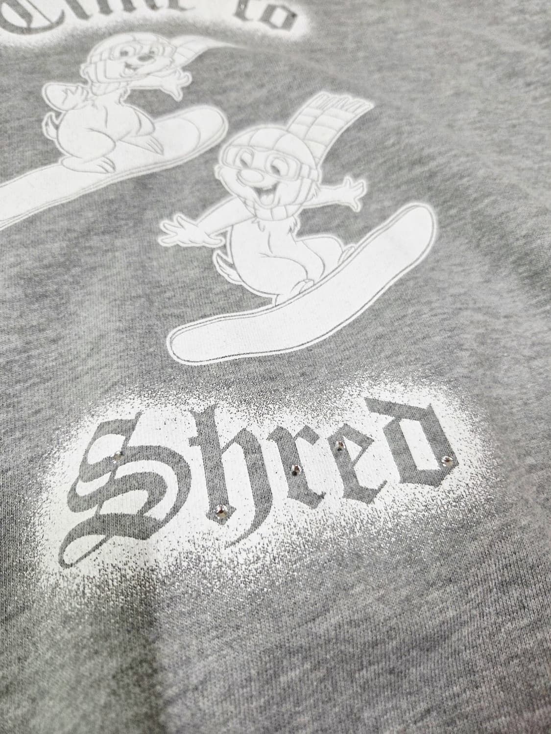 로베 디즈니 콜라보 멜란지 그레이 맨투맨 상품이미지5