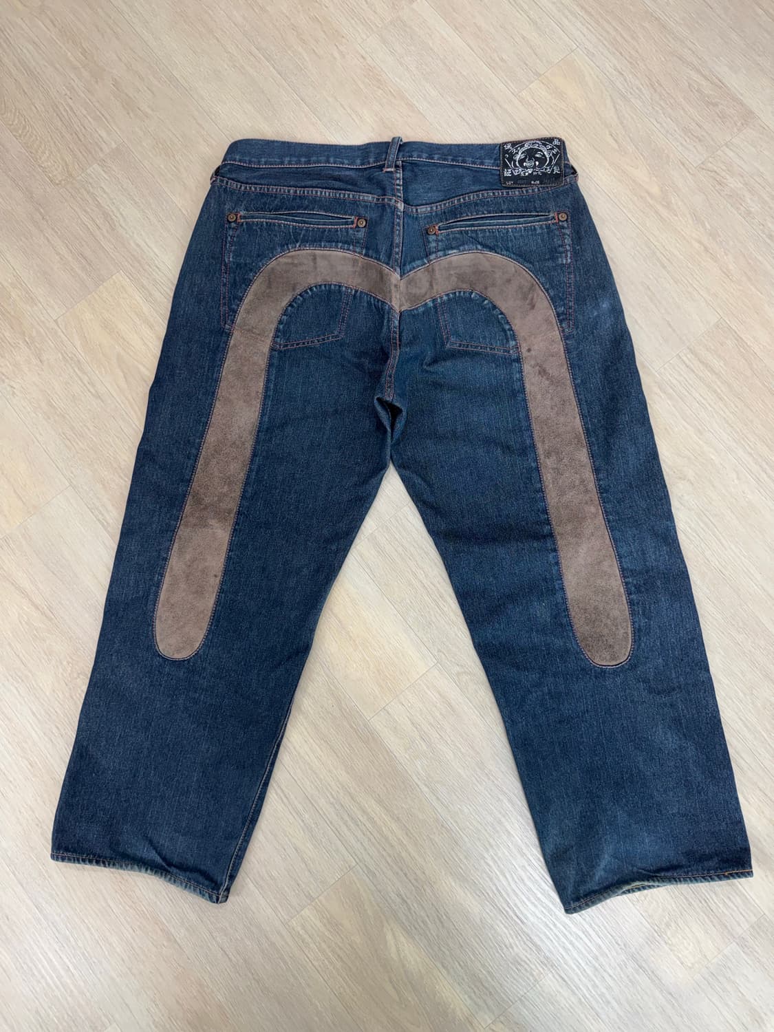 Evisu 에비수 가죽 빅로고 데님진 36사이즈 상품이미지1