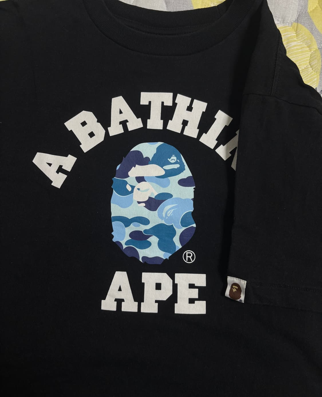 베이프 카모 컬리지 반팔 블랙 블루 s 상품이미지2