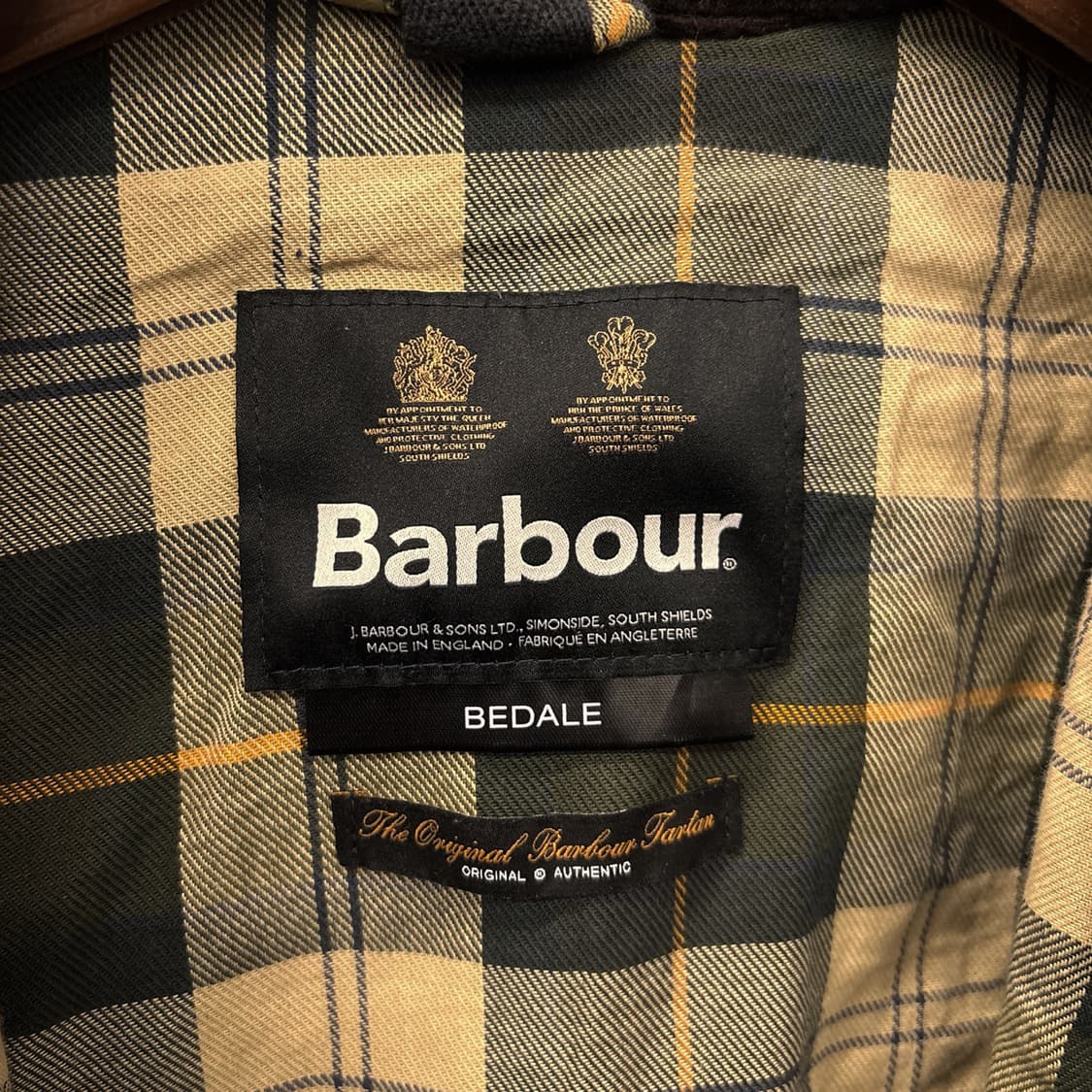 신형라벨 바버 오리지널 타탄체크 라이닝 비데일 코튼 왁스자켓 N937 상품이미지9