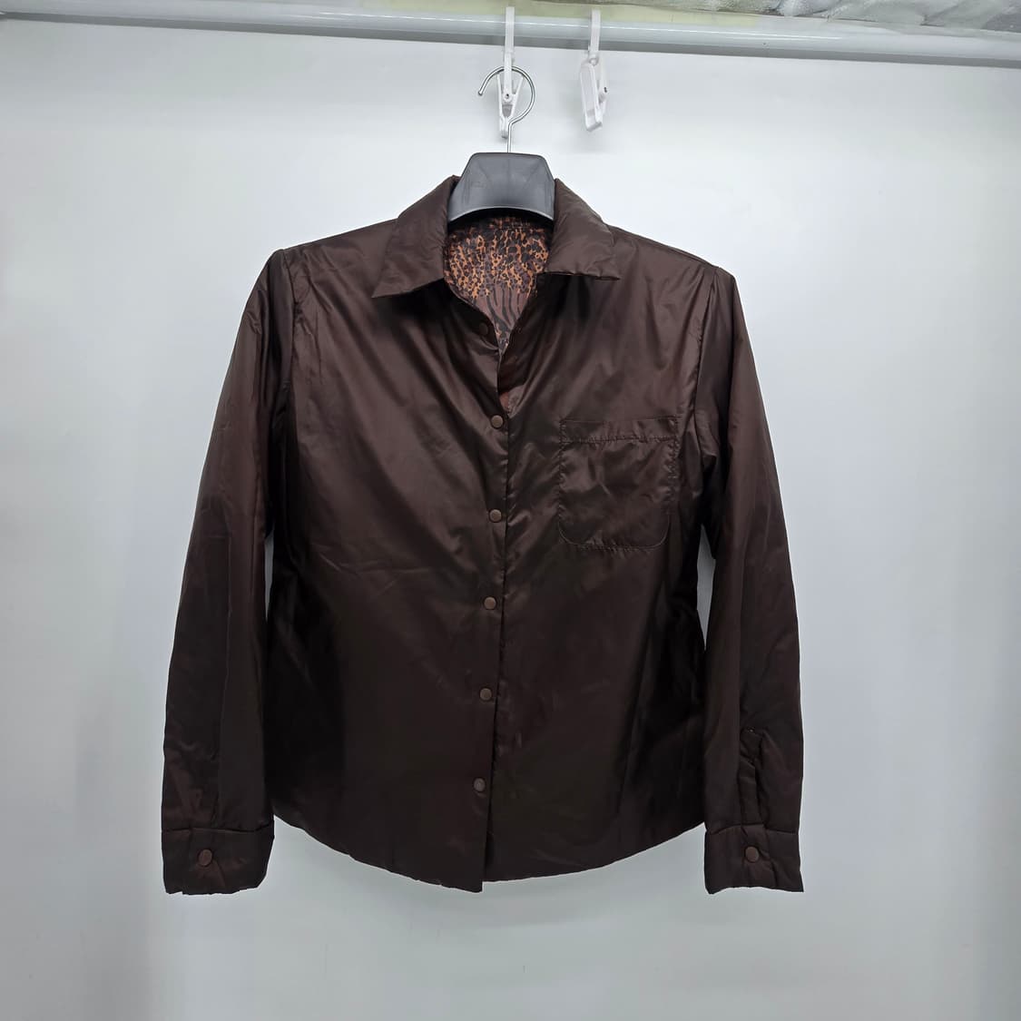 브라운 레오파드 양면 경령 자켓 (거위 솜털) 상품이미지9