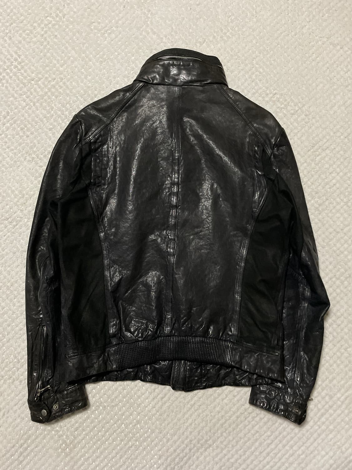 광희시장 웨스턴 무드 램스킨 양가죽 레더 자켓 다크 브라운 상품이미지2