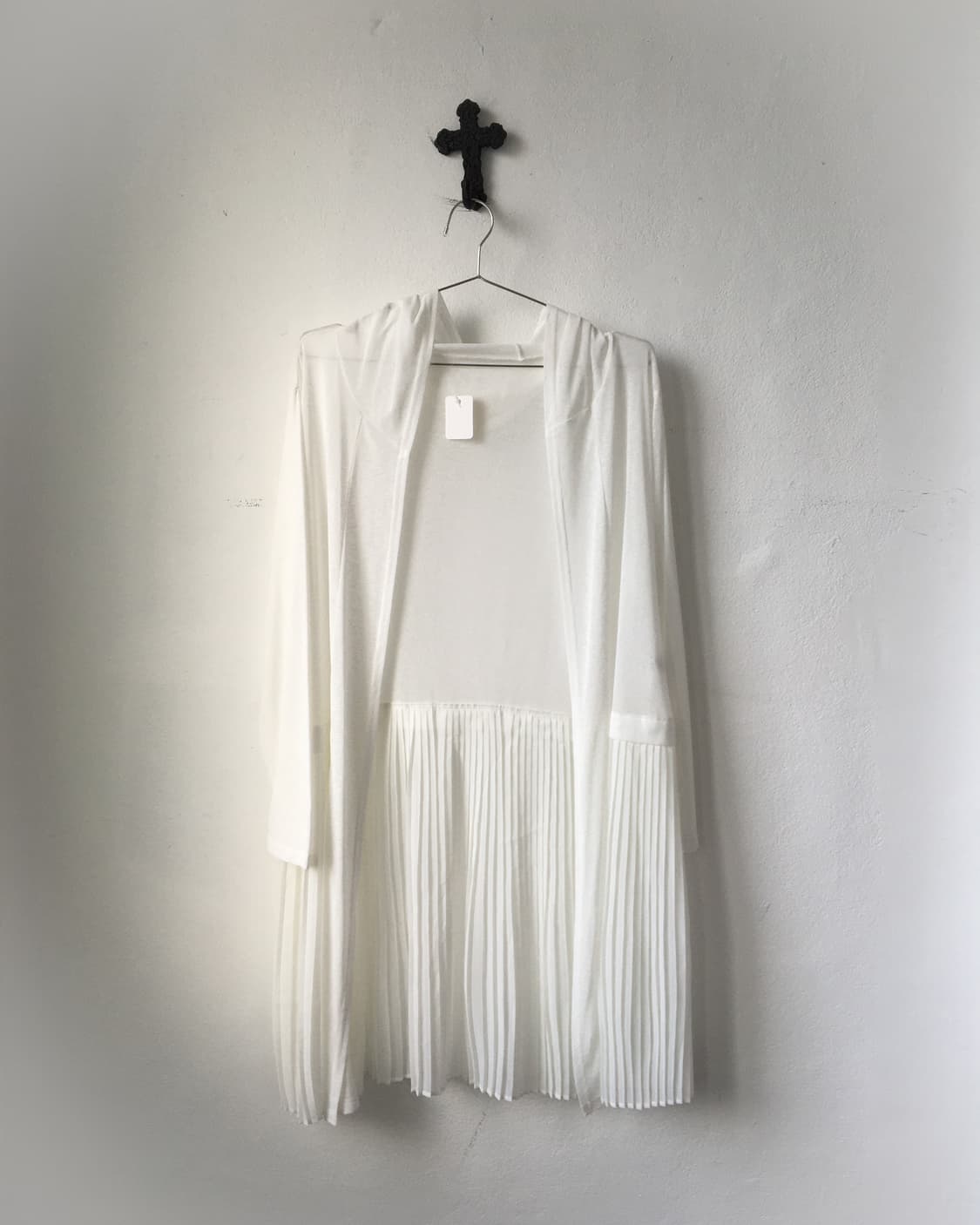 Pleats layered hood open cardigan 상품이미지1