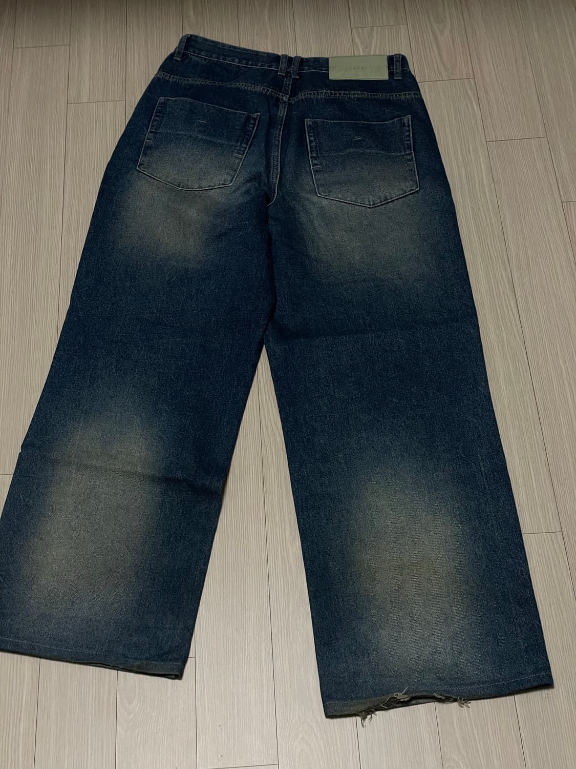 SATUR 브루클린 뉴트로 와이드 워시드 데님 팬츠 레트로 블루 상품이미지3