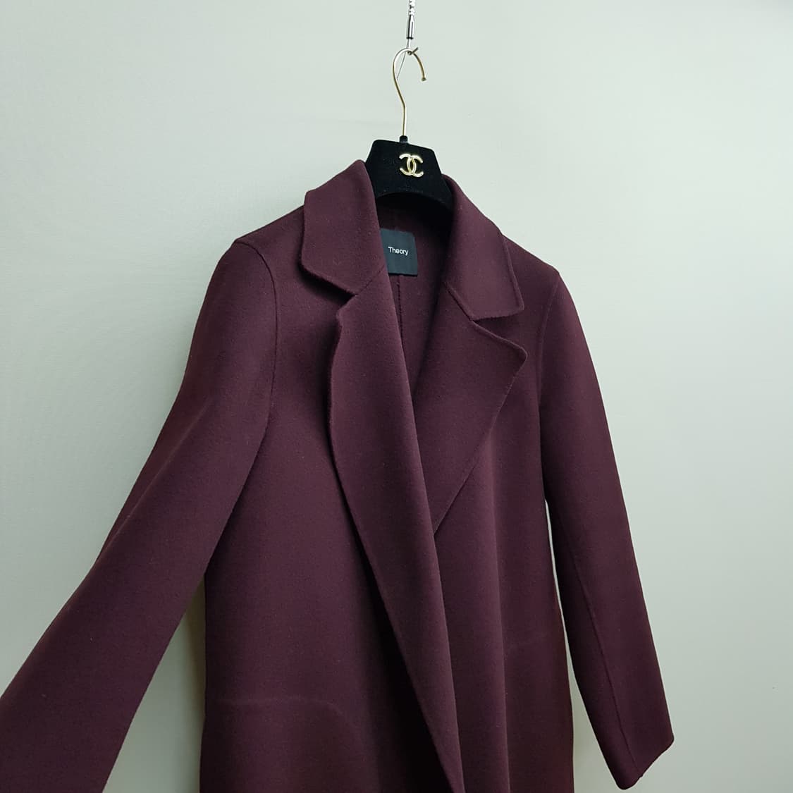 띠어리 버건디 캐시미어 블래딩 코트 S사이즈 상품이미지3